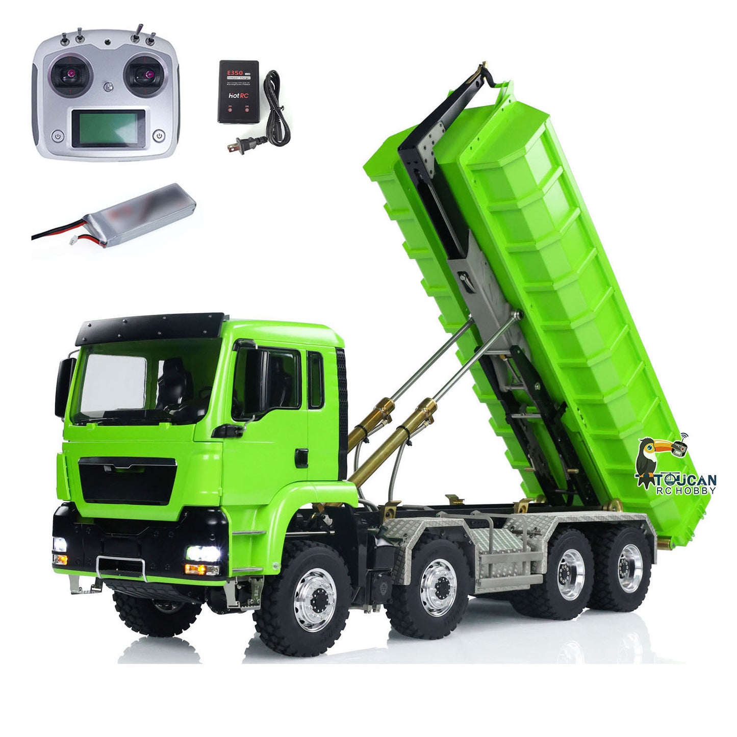1/14 LESU Hydraulic RC Roll On/Off Dump Truck 8x8 Metal RTR Full Dumper Lorry Vehicle