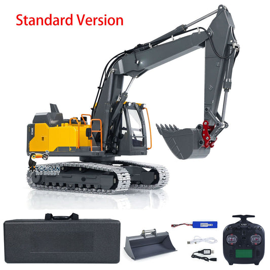 1:14 EC160E Hydraulic 3 Arms RC Excavator Remote Control Diggers Standard Version Painted and Assembled CNC 3 Arms Upgraded Set