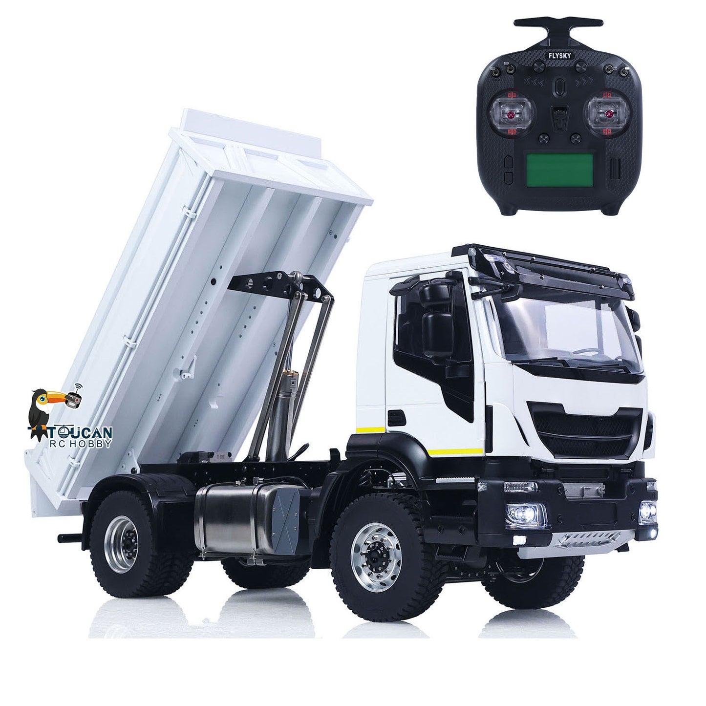 4*4 Metal 1/14 RC Hydraulic Dumper Truck Snow Blade Remote Control Tipper Cars Sound Light LED ESC Servo Assembled and Painted