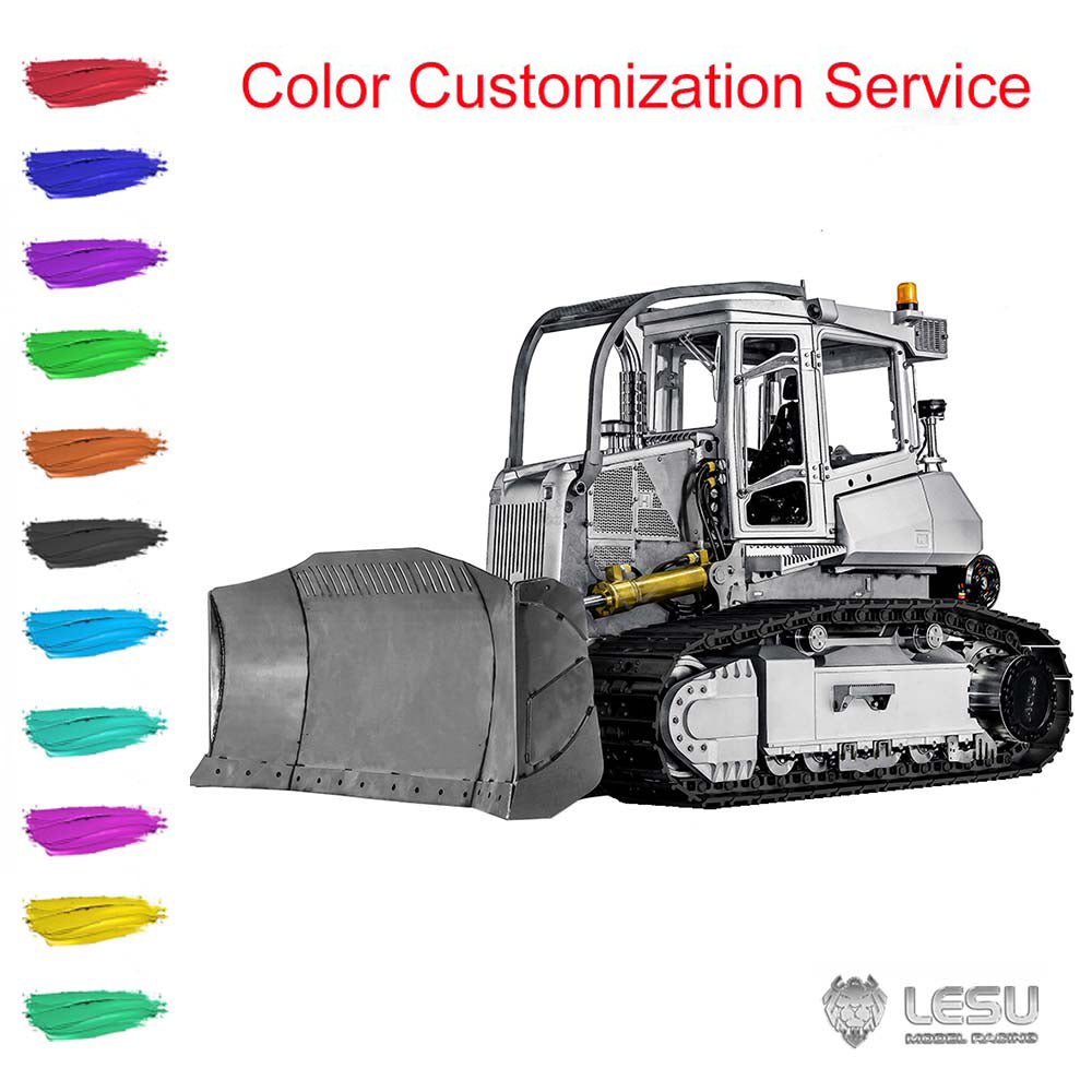 LESU Aoue 850K 1/14 RC Hydraulic Bulldozer PL18EV Lite Metal Radio Controlled Dozers Light System Model Black Track