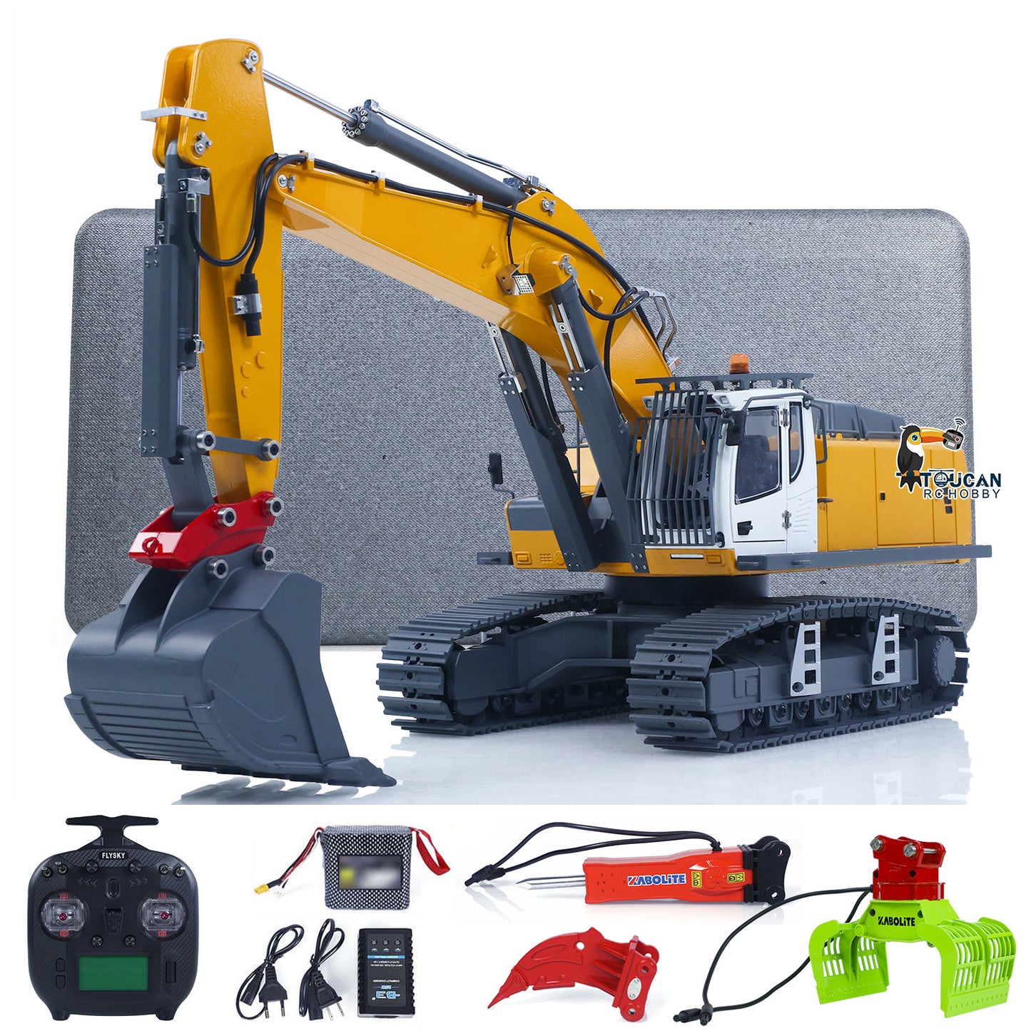 US STOCK KABOLITE 1/18 K962 100S Remote Control Hydraulic Excavator RC Digger Electric Claw Ripper Hammer Construction Car Machine Toys