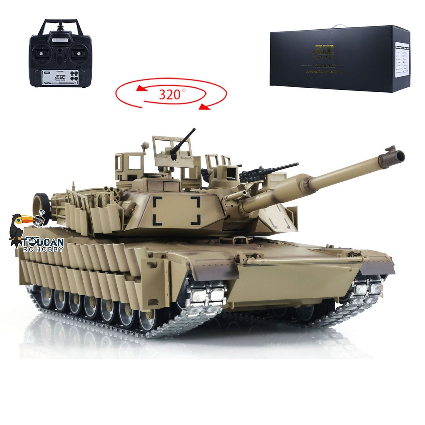 Tongde 1/16 Abrams M1A2 RC Infrared Battle Tank SEP TUSK II Remote Controlled Electric Panzer RC Hobby Model 320 DIY