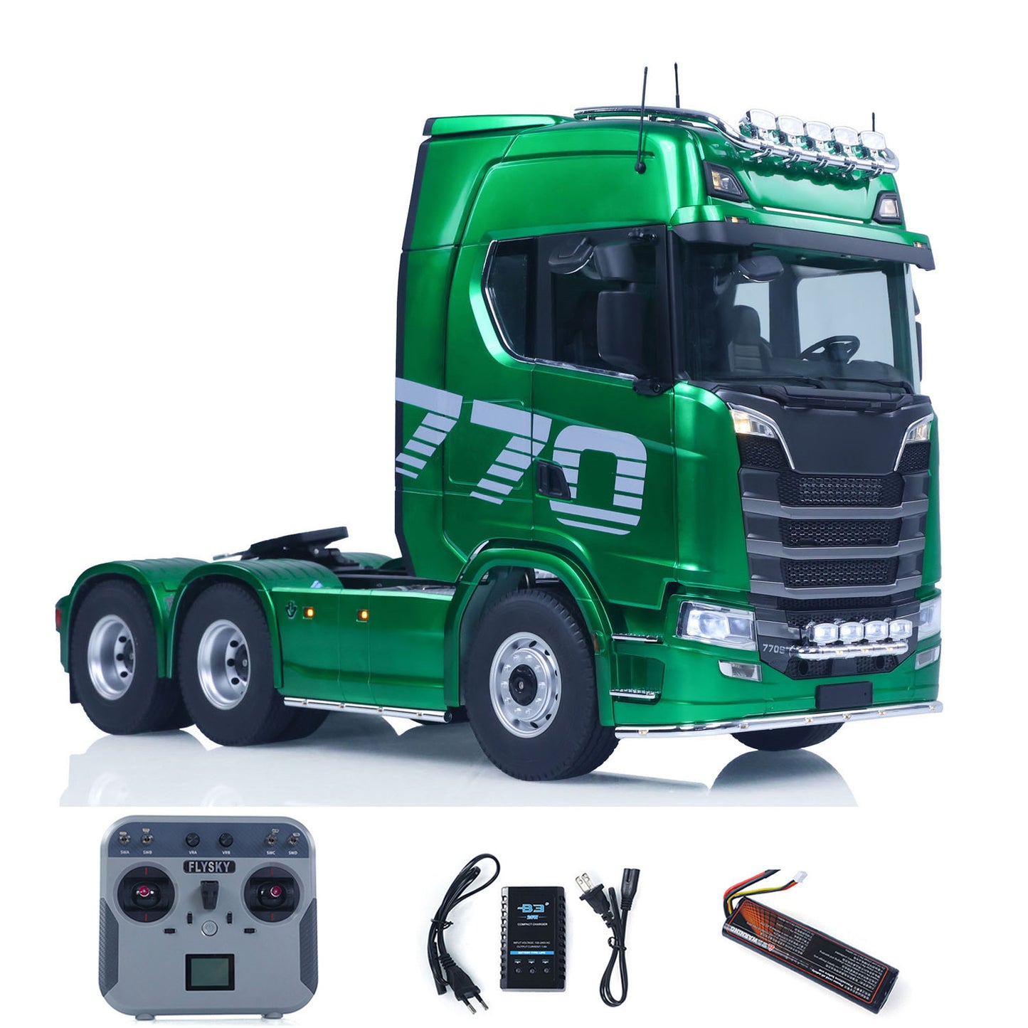 Fast Shipping 1/14 KABOLITE RC Tractor Truck 770S 100 6X6 2Speed Romote Control Vehicle Axle Locks Metal Chassis Rail Openable Door RTR