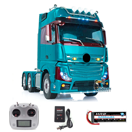 LESU 1/14 Metal RC Tractor Truck for Cabin 1851 3363 RTR Radio Controlled Car Model Light Sound System Sunshade Lamp