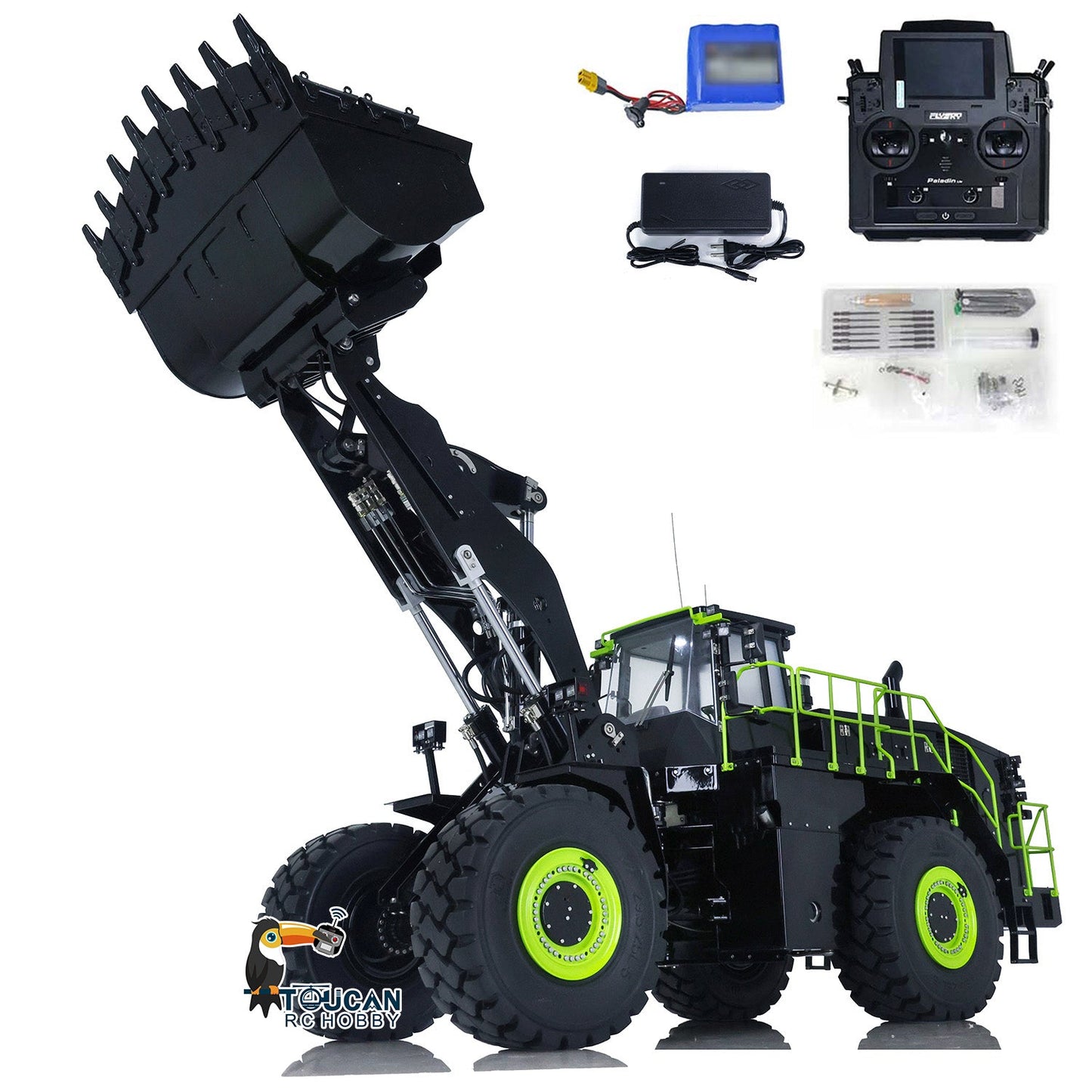 Kabolite 1/14 988K Metal K988 100S RC Hydraulic Heavy Loader PL18 Lite Radio Control Truck Upgraded Vehicle RTR 6CH Reversing Valve