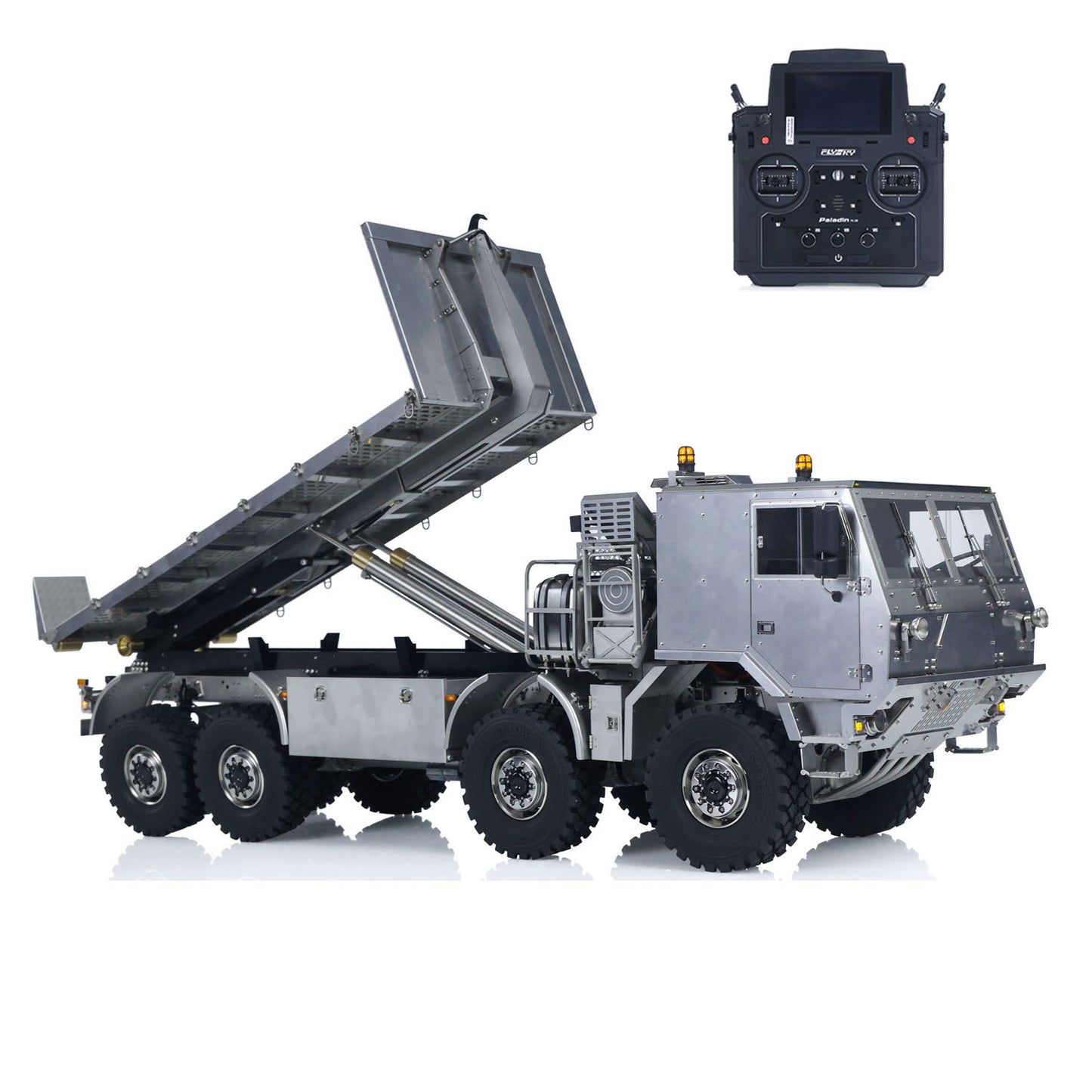 Metal 1/14 RC Hydraulic Off Road Military Truck T815 Remote Control 3Speed 8*8 Roll on off Dumper Model Paladin ST8 Radio