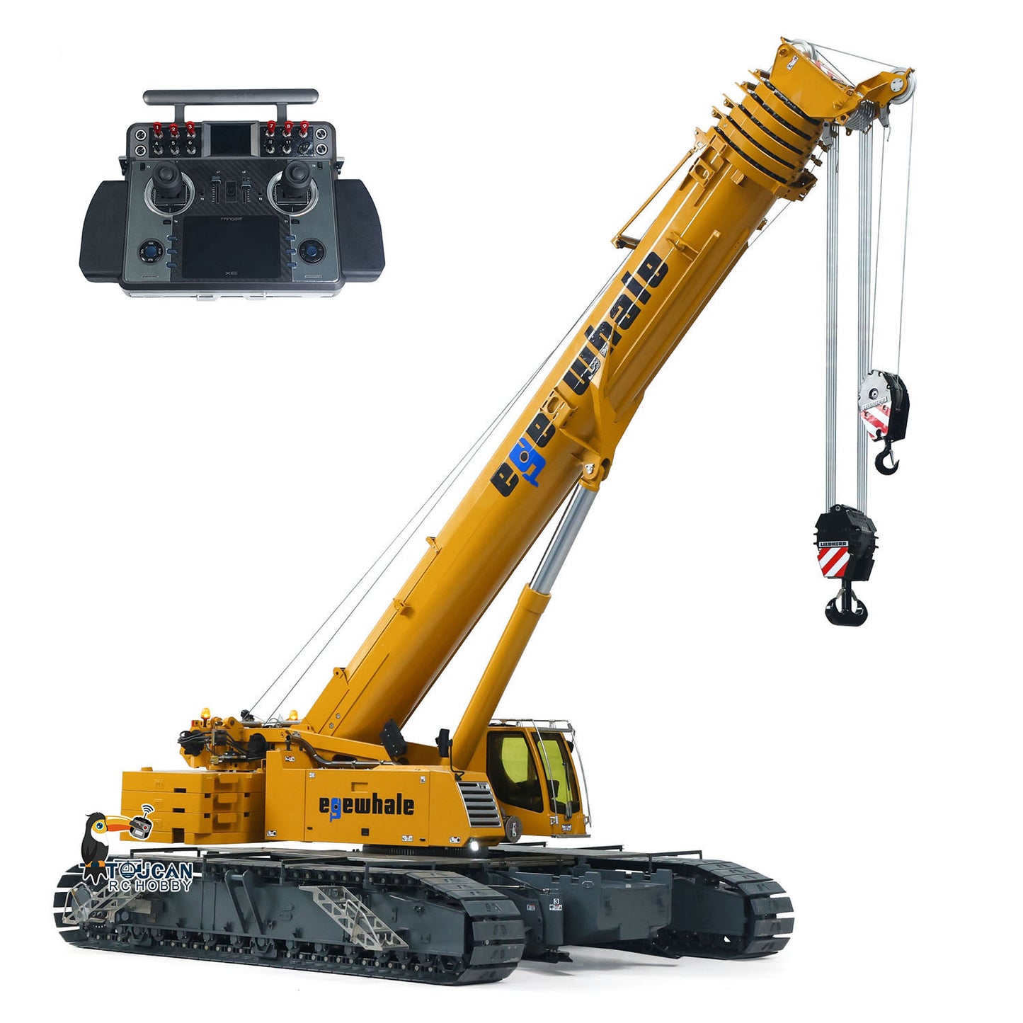 Pre-order Eyewhale 1/14 Metal Remote Control Hydraulic Telescopic Crawler Crane Truck RC Hoist Model Brushless ESC Frsky Radio 5D Joystick