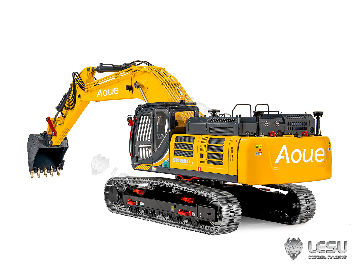 Metal LESU 1/14 Remote Control Hydraulic Tracked Excavator SK500 RC Digger 6CH Valve 3MAP Pump Brass Relief Valve Light System