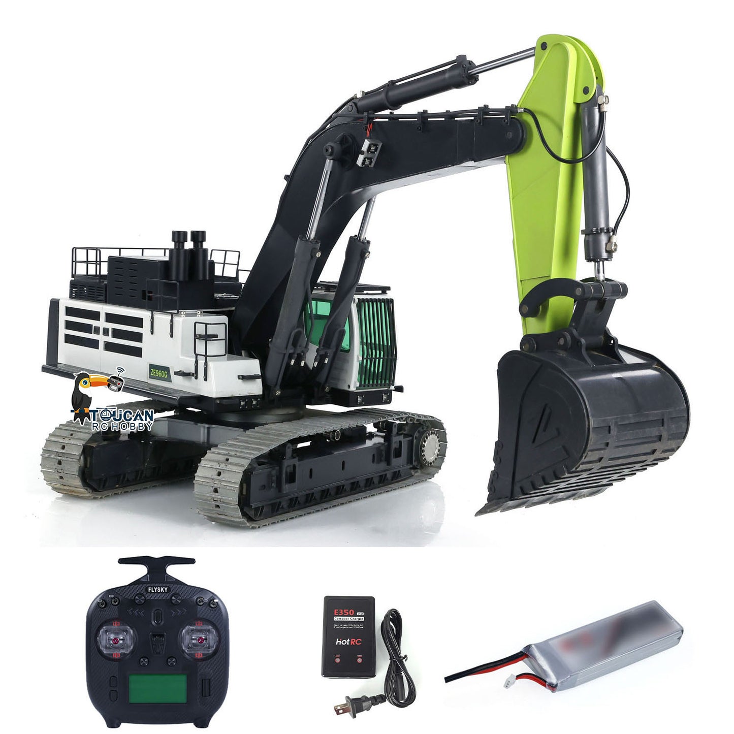 ZOOMLION Metal RC Hydraulic Excavators 1/12 ZE960G Double Pump RTR Radio Control Digger Hydraulic System with Double-pump Light Sound