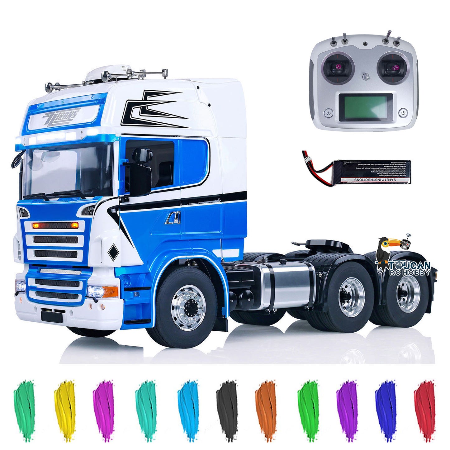 TOUCAN 1/14 6x6 RC Tractor Truck Painted Assembled Radio Control Car Metal Chassis Hobby Model Optional Versions ESC Servo Motor
