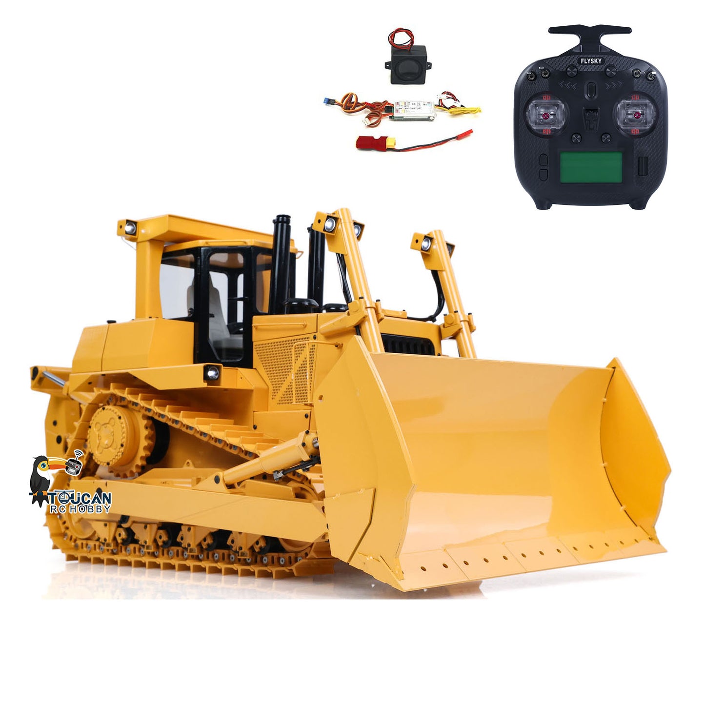 JDModel Metal 1/14 DXR2 RC Hydraulic Bulldozer Remote Controlled Dozer W/ New Sound Module Simulation Model PNP/RTR Optional Versions