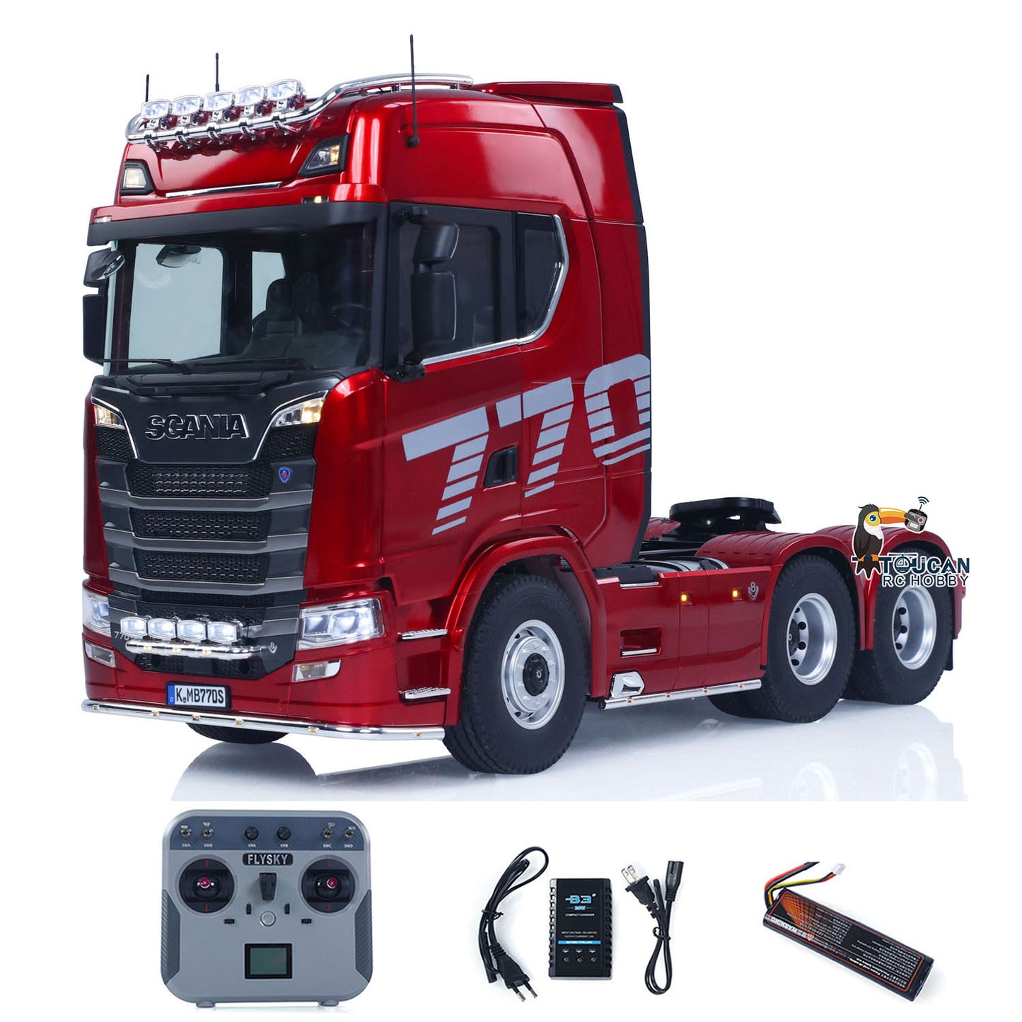 KABOLITE 1/14 770S RC Tractor Truck 6x6 Remote Control Lorry Car 2Speed Gearbox Differential Lock Battery Radio RTR Model
