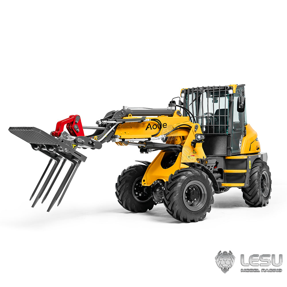 LESU AT1050 1/14 Hydraulic RC Fork Loader Painted Assembled Car Telescopic Arm Metal Sieve Shovel Rake Bucket Fork Gripper