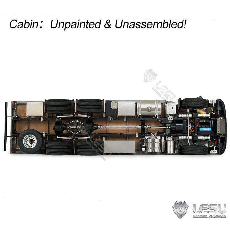 2Speed LESU 1/14 RC Flatbed Timber Truck VM FE Remote Control Lorry Car 6x4 Metal Chassis RWD Model Vehicle Light Sound Motor