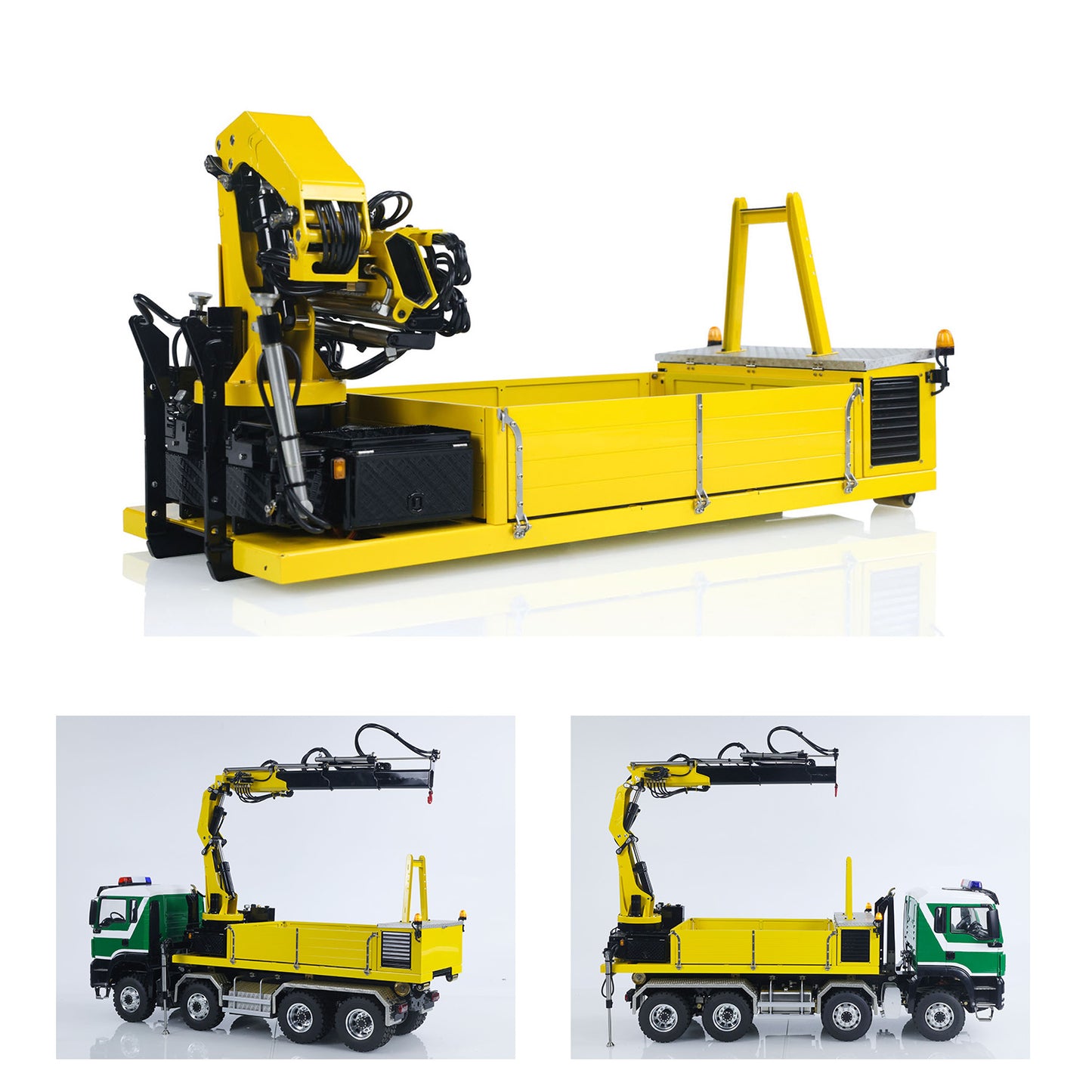Metal Cargo Box & Hydraulic Crane 7CH Valve Pump for LESU 1/14 Radio Controleld Roll Off Dumper Truck DIY RC Tipper Model Car