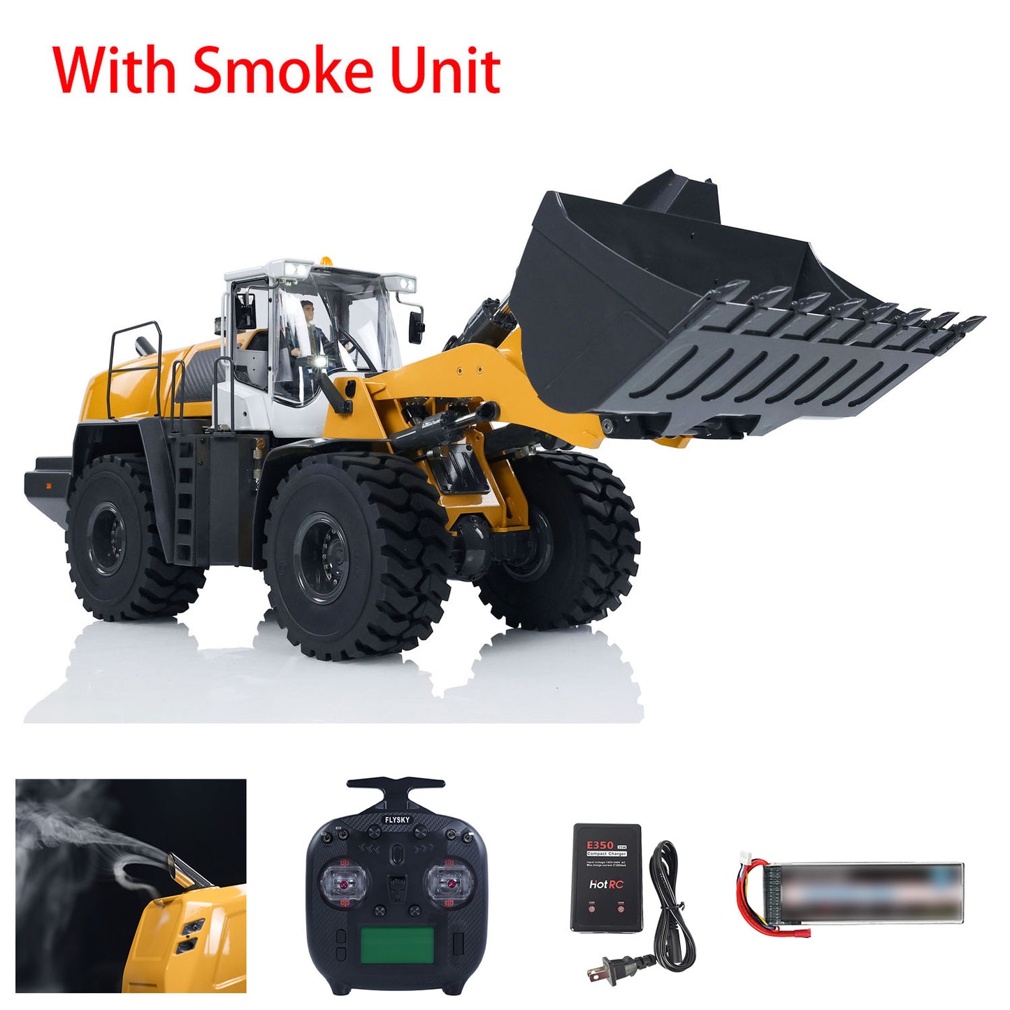 US STOCK XDRC 580 1/14 Metal RC Hydraulic Loader RTR Engineering Vehicles Smoke Lights