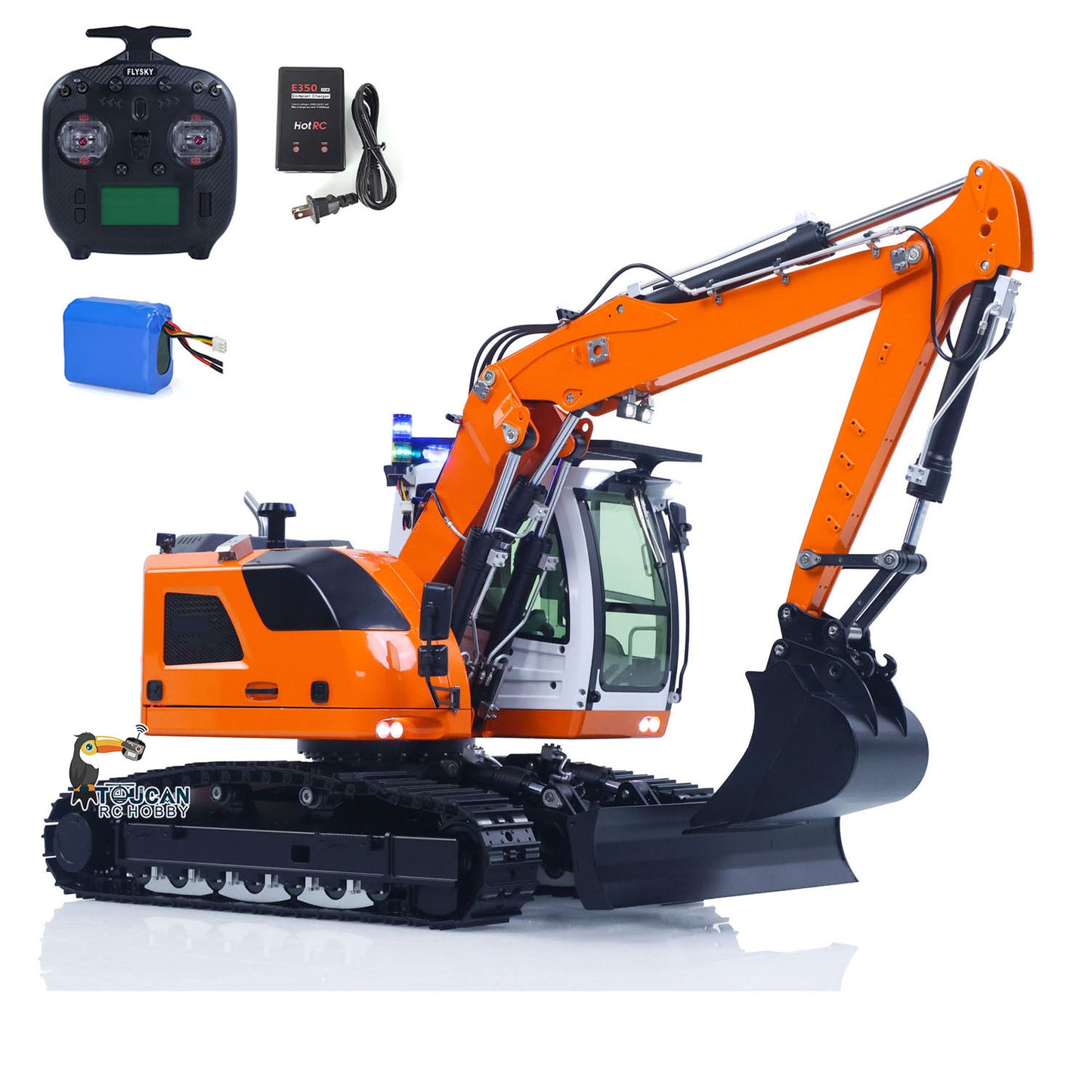 CUT Model Metal 1/14 Remote Control Hydraulic Excavator LR914 RC Tracked Digger 5CH Valve RTR Engineering Vehicle Lights Sounds