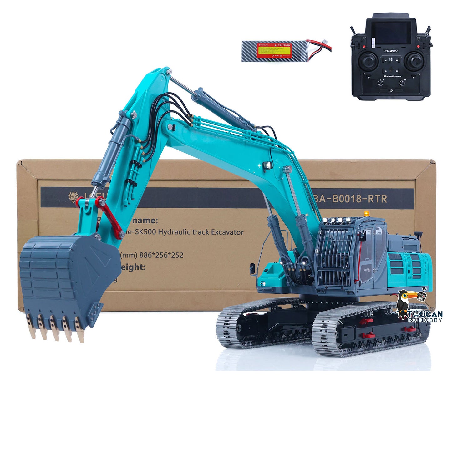 LESU 1/14 RC Metal Hydraulic Excavator SK500 RTR Remote Control Digger Model 6CH Valve 3MAP Pump Relief Valve PL18EV Lite Radio