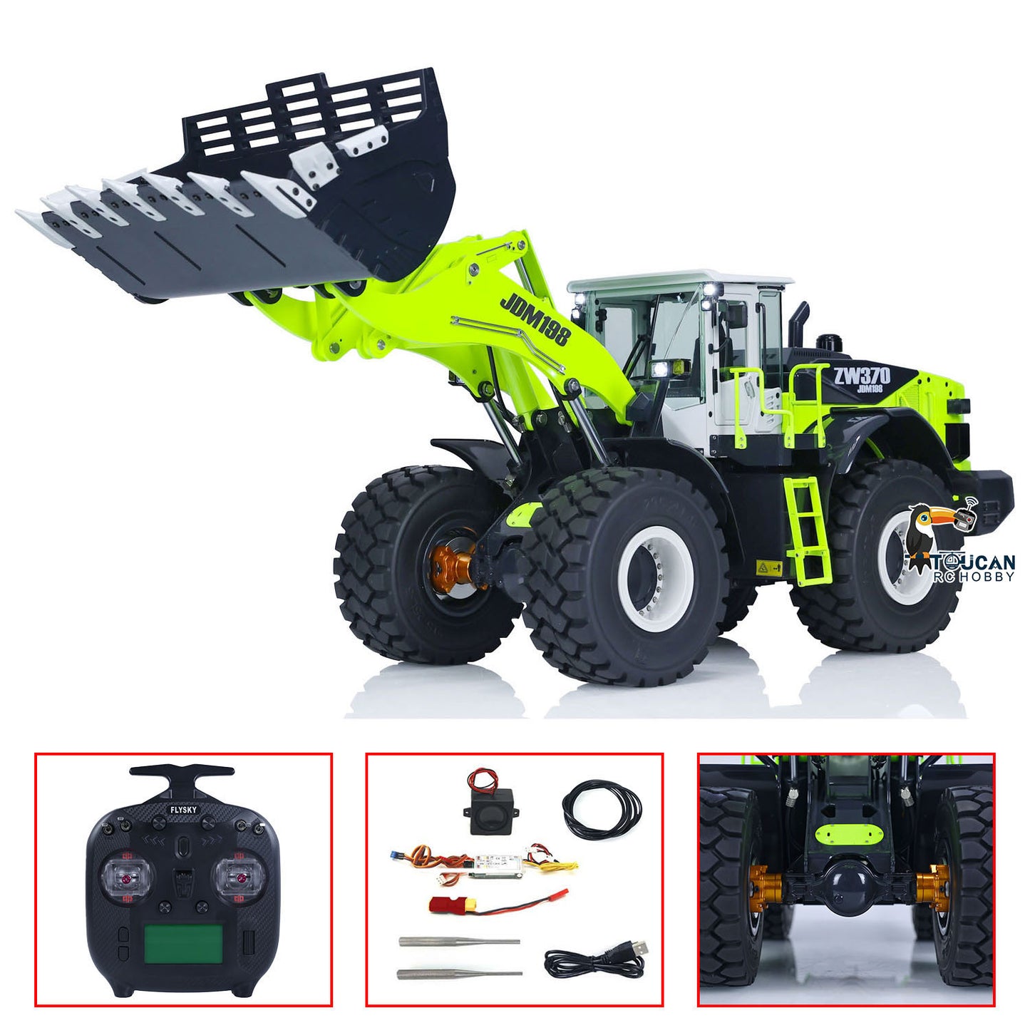 1/14 ZW370 Hydraulic RC Loader JDM 198 201 Sound System RTR Construction Car with Light Sound System 2-Speed Transmission PNP RTR