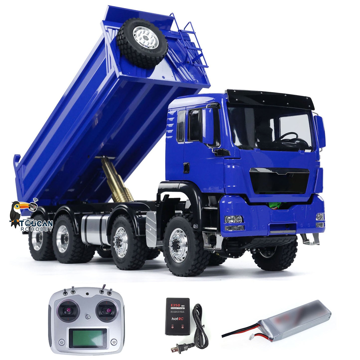 LESU 8x8 1/14 RC Hydraulic Lifting Dumper Truck Model Radio Control Painted Car 540 Power Motor 2-speed High Torque Transmission