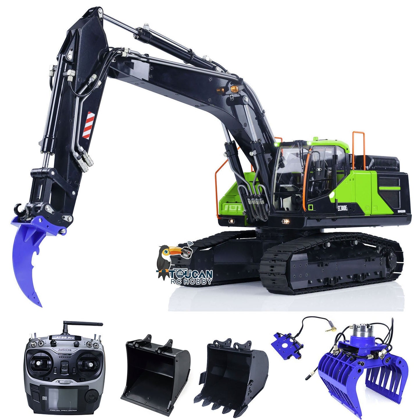 MTModel Metal 1/14 EC380 RC Hydraulic Excavator Remote Control Construction Truck Digger Heavy Machine Assembled and Painted Car