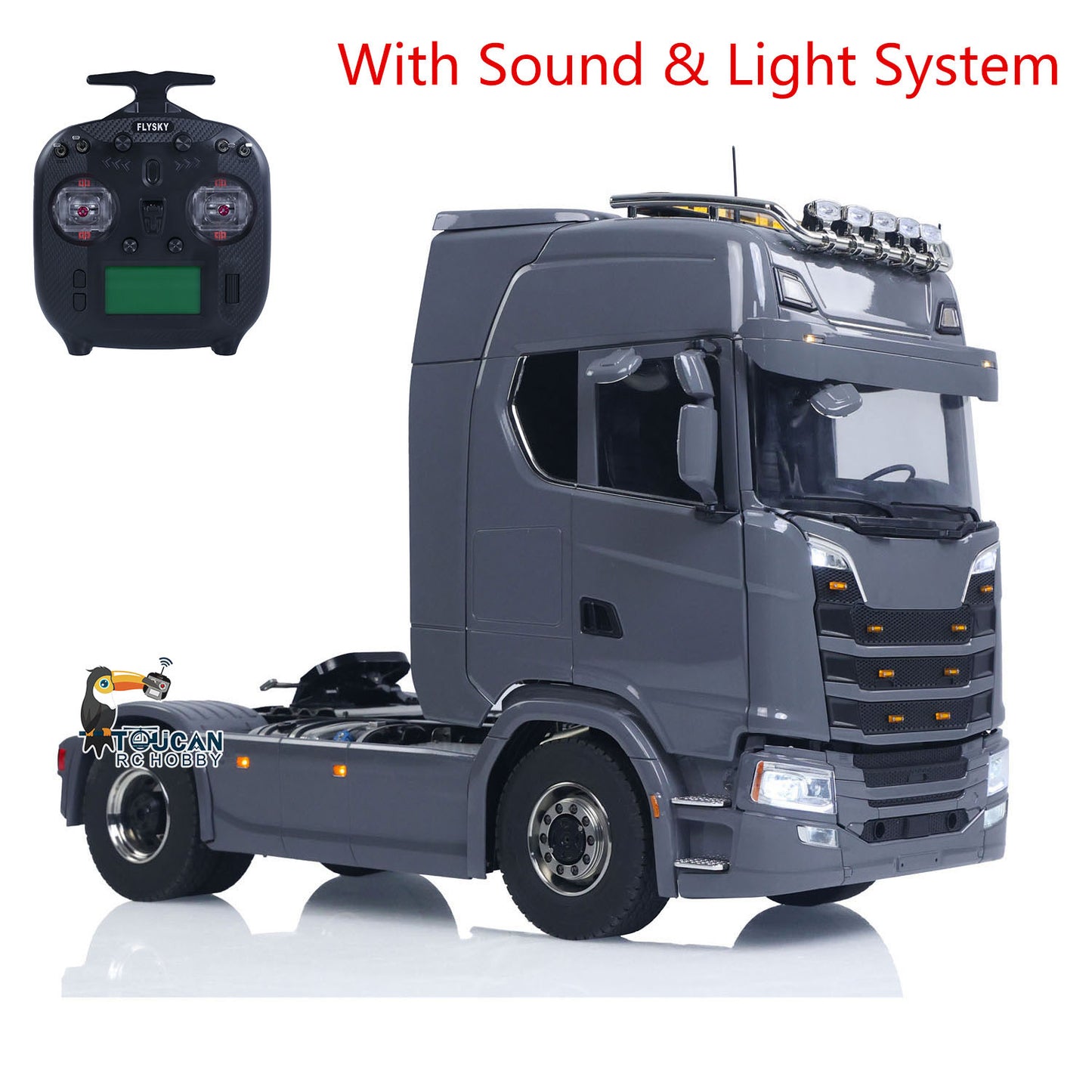 Metal Chassis Fifth Wheel 4X4 1/14 3Speed Radio Control Tractor Truck 770S Axle Locks Brushed ESC Motor Light System No Battery