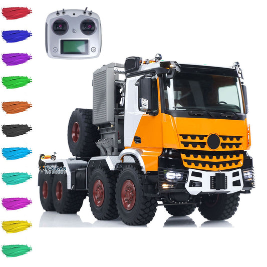 1/14 8x8 Metal RC Off Road Tractor Truck Ar3363 Remote Control Lorry Car Differential Lock Axle 3Speed Gearbox I6S Radio