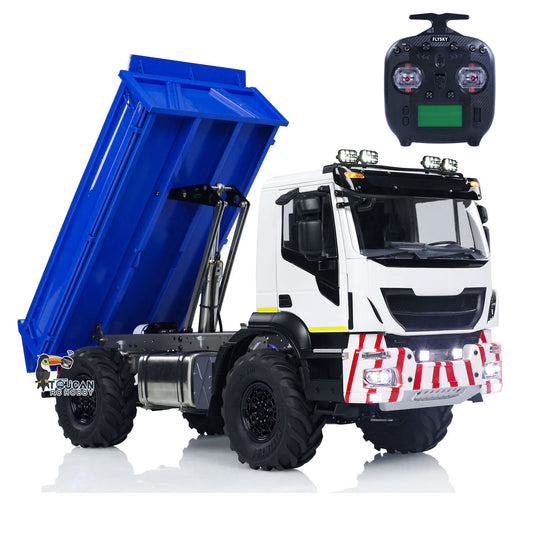 4*4 Metal 1/14 RC Hydraulic Dumper Truck Snow Blade Remote Control Tipper Cars Sound Light LED ESC Servo Assembled and Painted