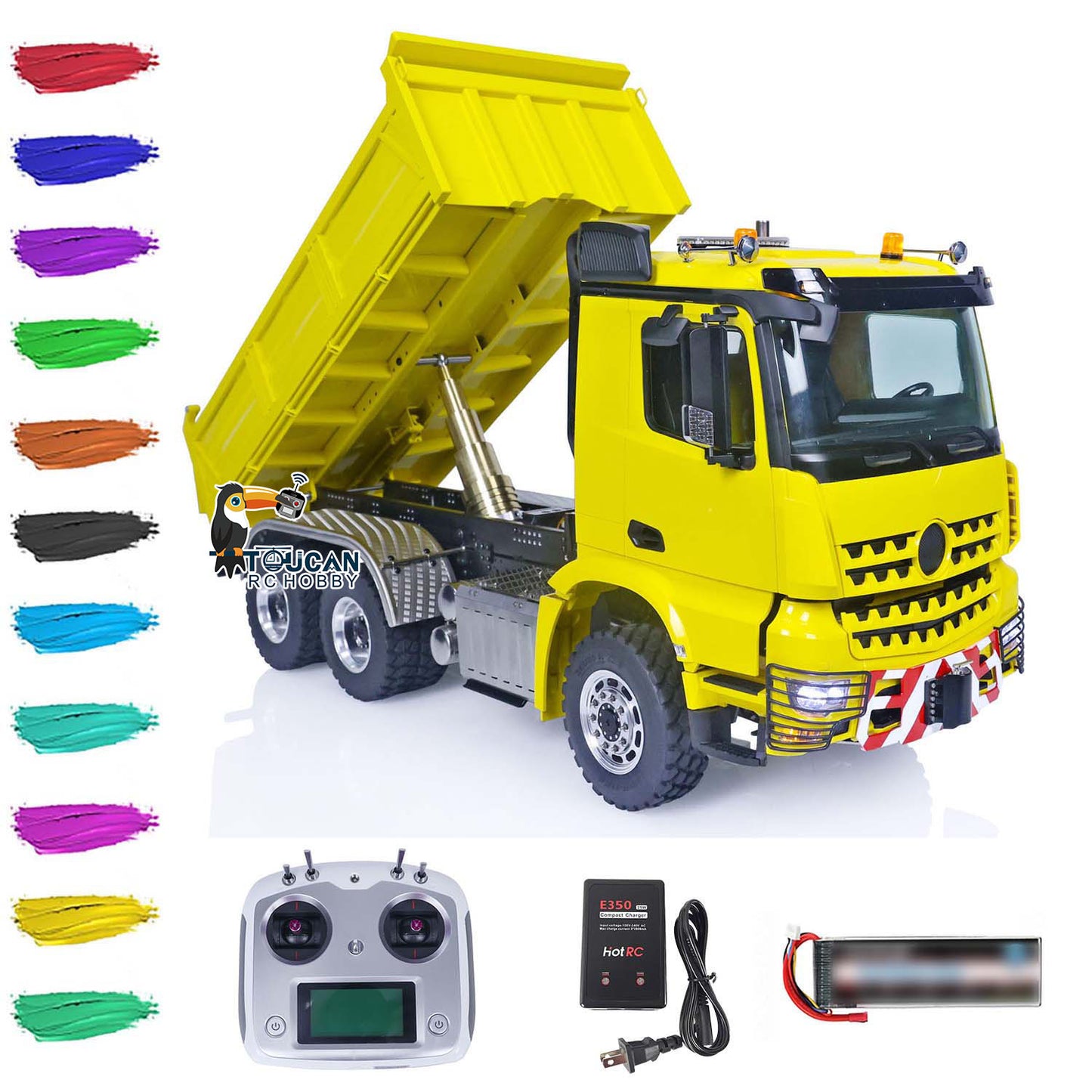 LESU 1/14 6X6RC Hydraulic Dump Truck 3348 RTR Tipper Car Fusion PRO Brushless Motor ESC Servo Smoke Unit FlySky I6S Painted