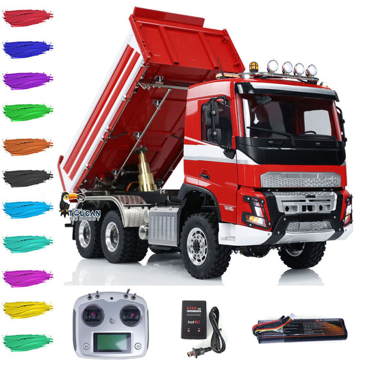 LESU Metal 6x6 1/14 3-way RC Hydraulic Dumper Car Remote Control Dump Truck DIY Vehicle RTR Painted Assembled Upgraded