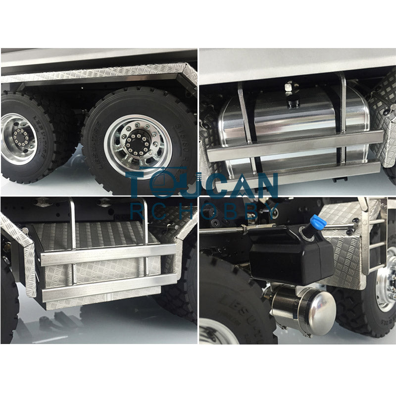 LESU 1/14 Scale 8*8 Front Hydraulic RC Dumper Cylinder Truck Tipper Metal DIY Motor Servo Sound and LED Light System ESC