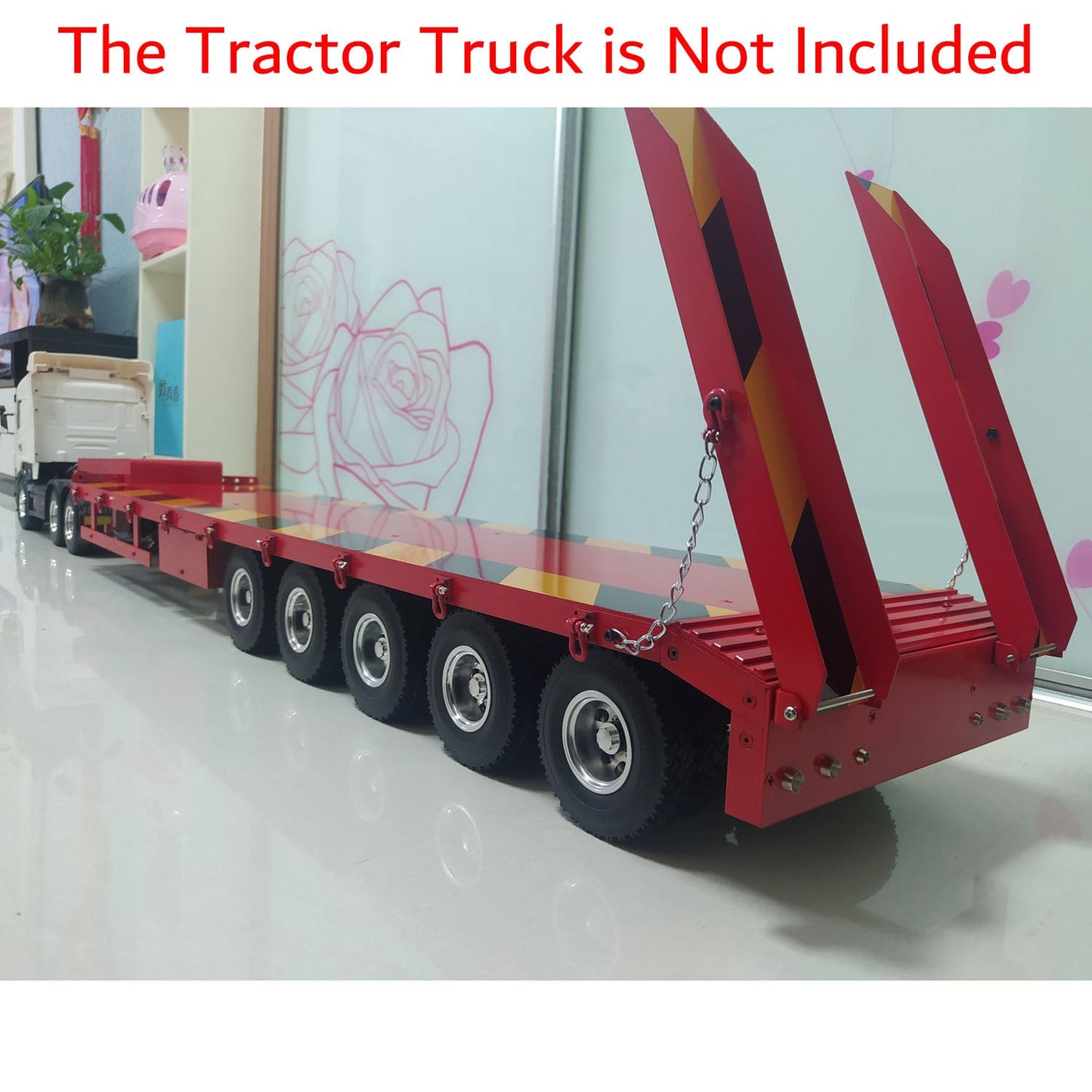 1/14 Metal 5-Axle Trailer Semi-trailer for RC Tractor Truck Radio Controlled Construction Vehicle DIY Painted Assembled Toy Gift