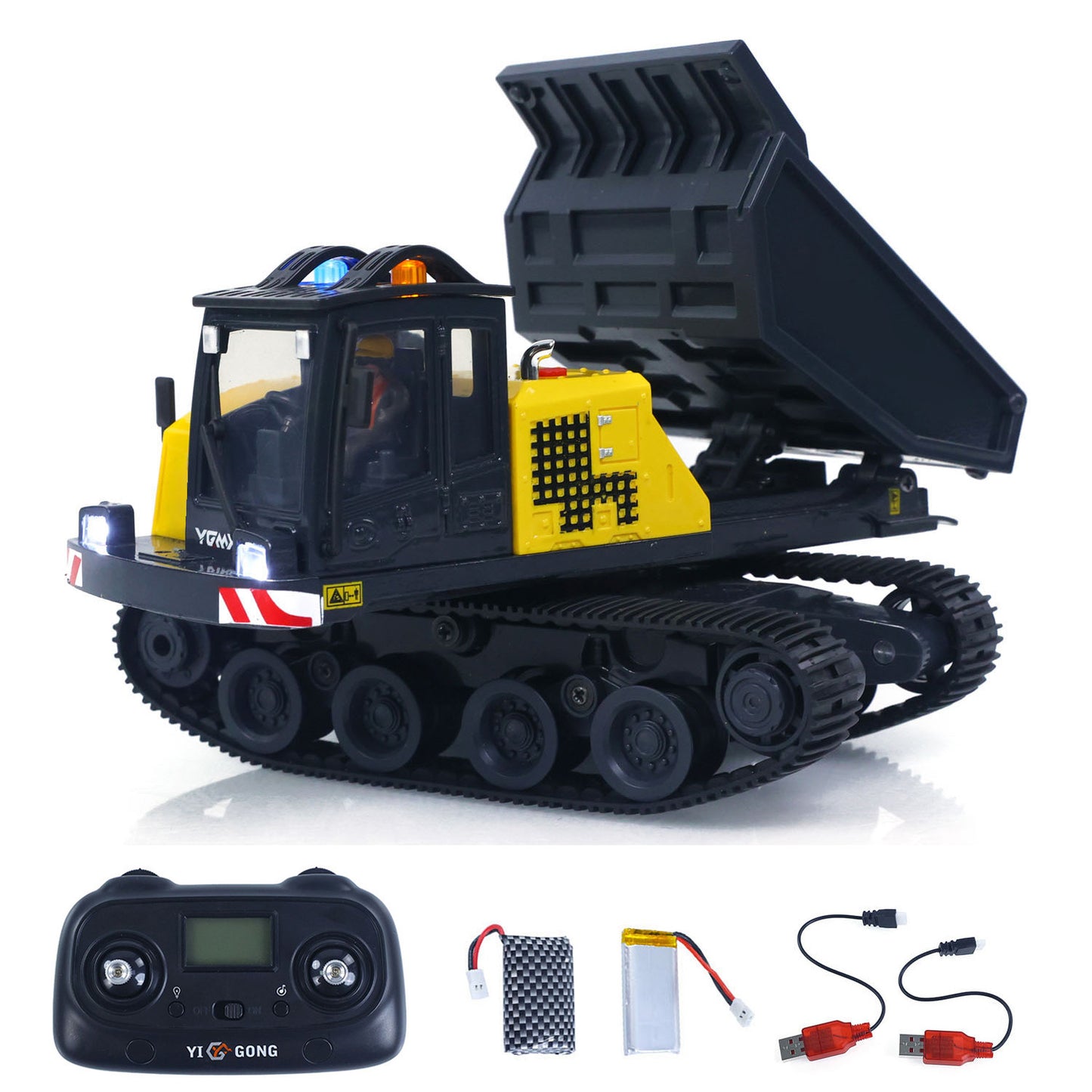 Fast Shipping 1/50 T14R Panther RTR Electric RC Crawler Dump Truck Construction Vehicle Tracked Tipper Finished Model Toys Lights Sounds Unit