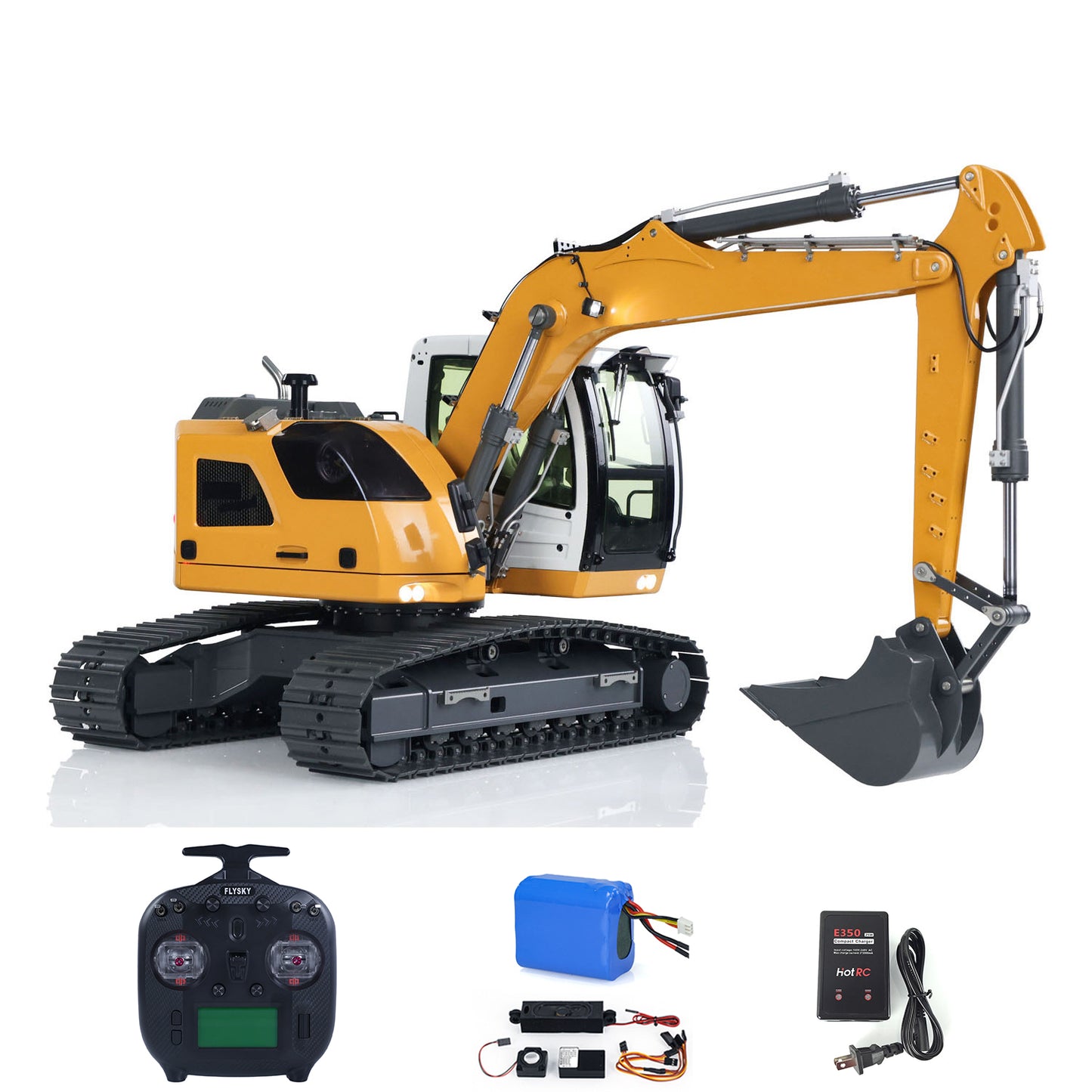 US STOCK 1/14 RC Hydraulic Excavator R920 JDM-208 Metal Remote Control Digger Model Sound