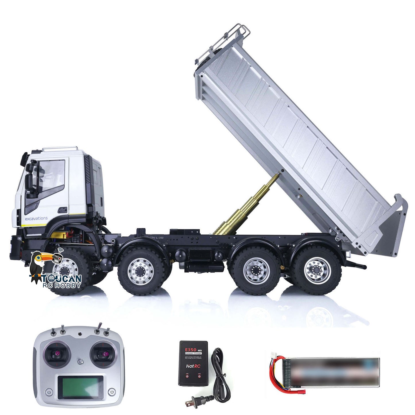 1/14 LESU Hydraulic RC Dumper Trucks for RTR 8*8 Remote Controlled Dump Ready to Run Car Light Sound System ESC Servo Motor