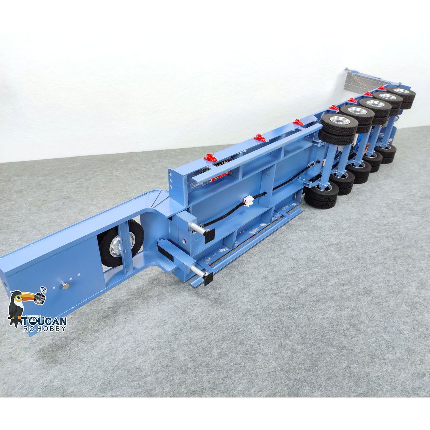 5 Axles Metal Semi-trailer for 1/14 RC Remote Control Tractor Truck Dumper Cars Construction Vehicles DIY Hobby Models Painted