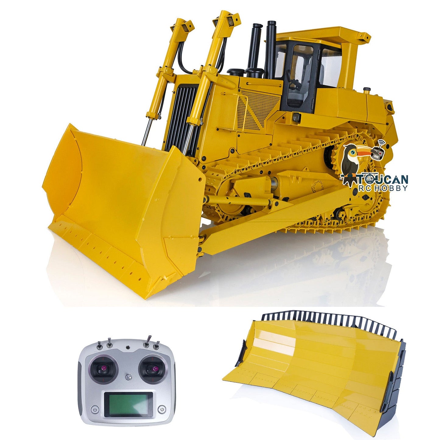 JDModel 1/14 Metal Hydraulic RC Bulldozer Remote Controlled Construction Vehicles DXR2 with Upgraded Blade Model