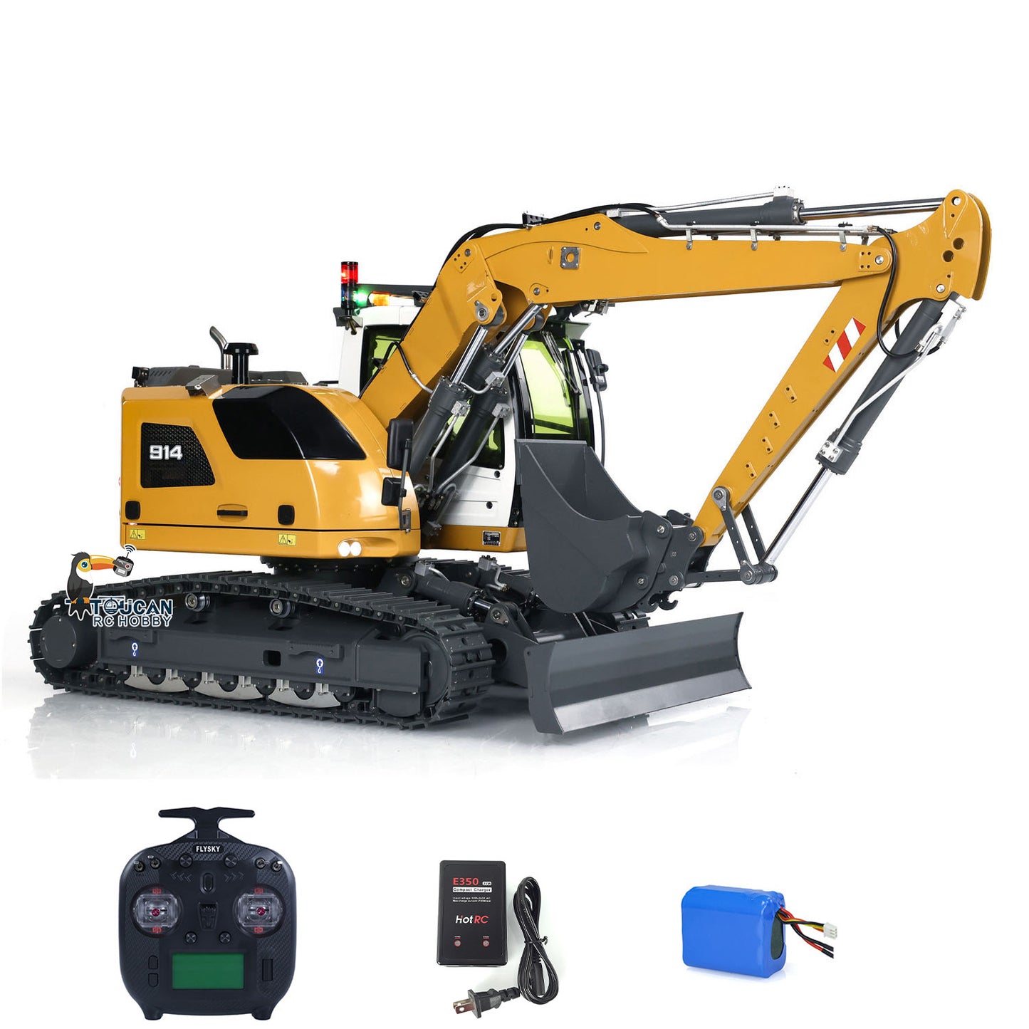 US STOCK 1/14 Radio Controlled Hydraulic Excavator LR 914 5ways Valve RC Digger Model RTR Electric Construction Vehicle ST8 Radio Battery
