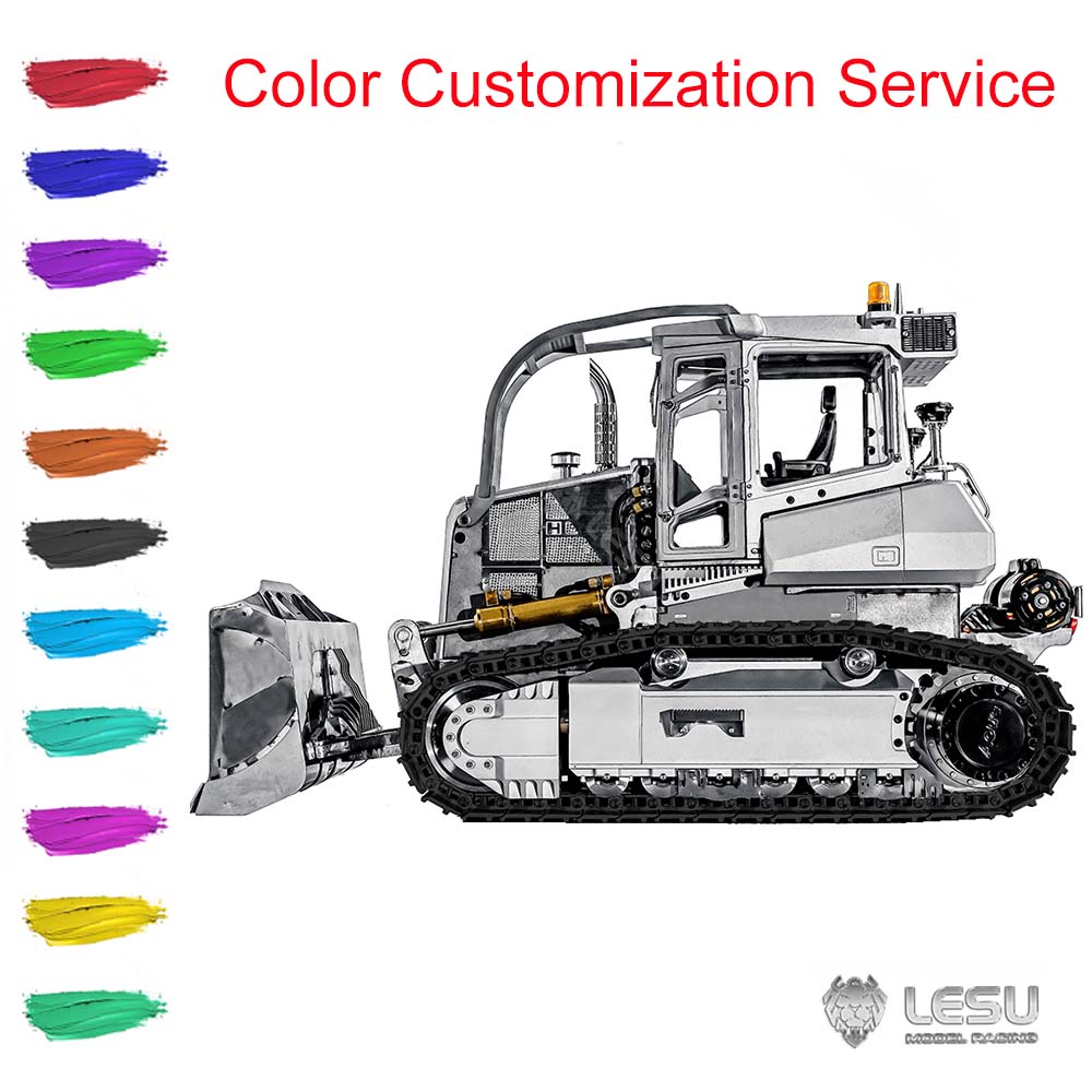 LESU Aoue 850K 1/14 RC Hydraulic Bulldozer PL18EV Lite Metal Radio Controlled Dozers Light System Model Black Track