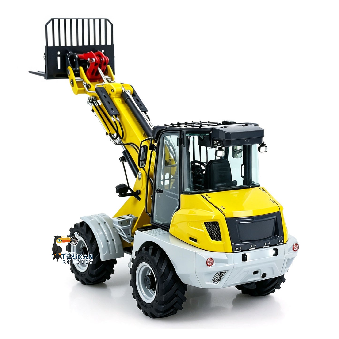 LESU RTR 4X4 1:14 RC Hydraulic Telescopic Arm Loader AOUE AT1050 Metal Fork Lift Trucks Light Sound Flysky I6S Radio Battery