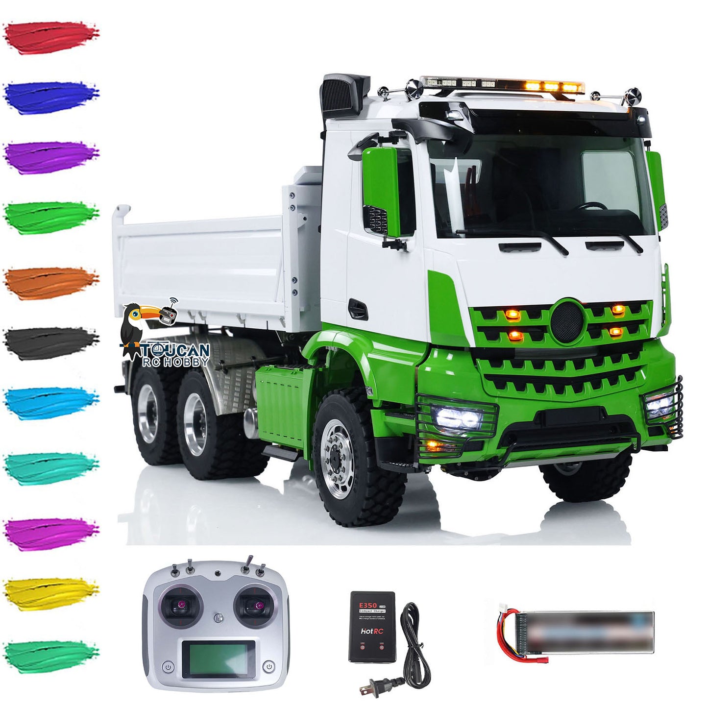 LESU Metal 6x6 3-way 1/14 RC Hydraulic Dump Truck Remote Controlled Tipper DIY Simulation Cars RTR Upgraded Model ESC Motor Servo