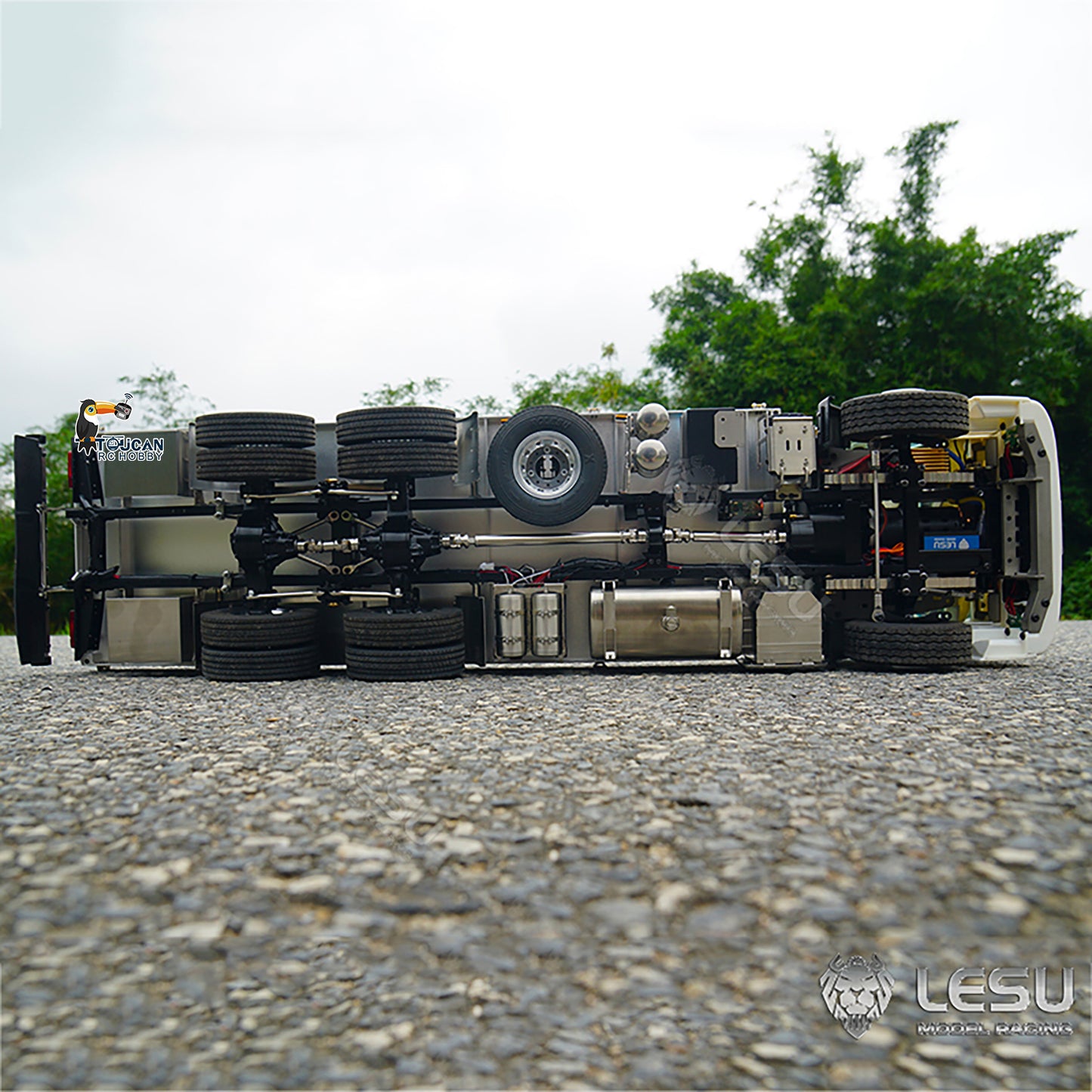 1/14 LESU 6x4 Unpainted Body Shell Assembled Chassis Radio Control Flatbed Truck RC TAMIYA Car Sound Light System Motor ESC Servo