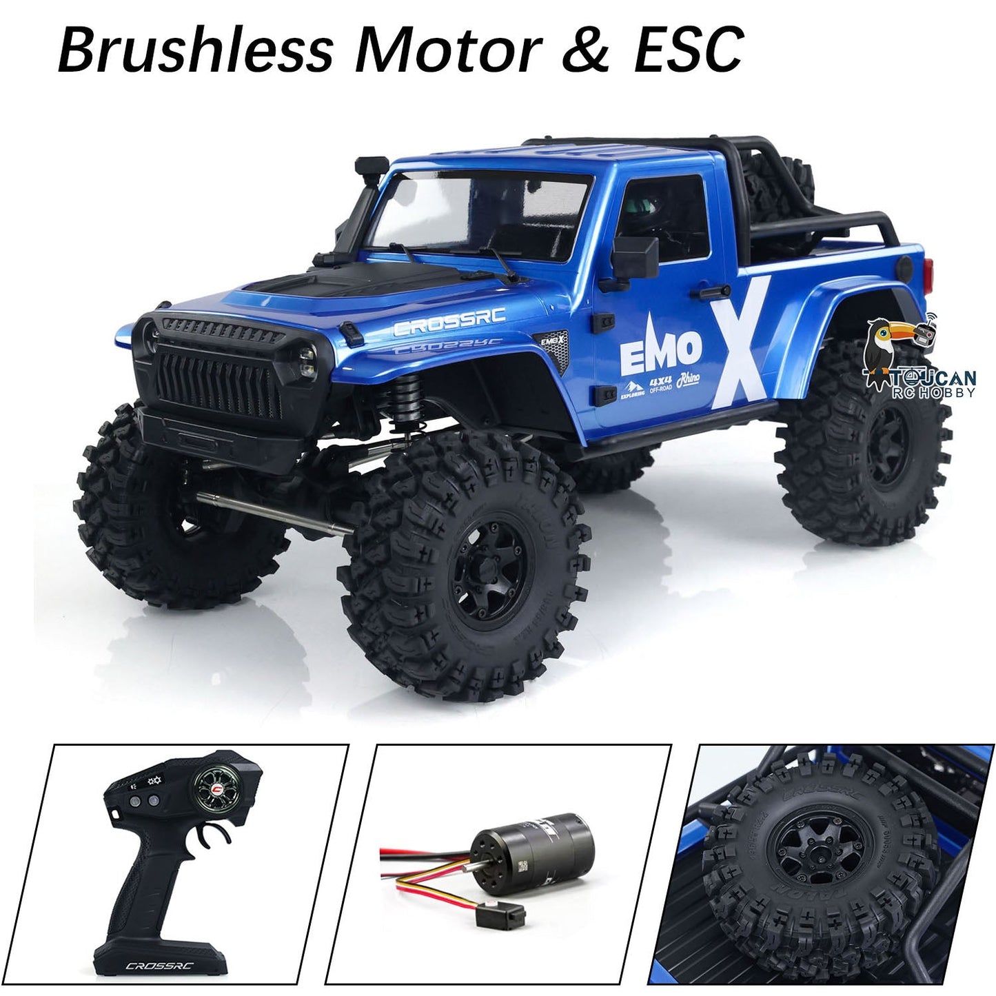 1/8 RC Crawler Car CROSSRC EMO X 2025 4X4 Remote Control Off Road Car Model Brushless Hobbywing 8IGHT FOC Motor ESC Light Radio