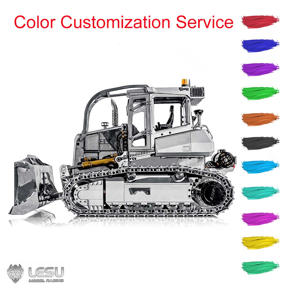 LESU 1/14 850K Aoue-850K RC Hydraulic Dozer Bulldozer Radio Controlled Truck Front Shovel Pump Light System Model