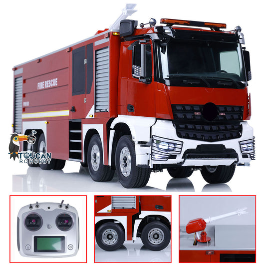 1/14 8*4 RC Fire Fighting Truck RTR Remote Control Fire Sprinkler Vehicles Sounds Ready to Run ESC Servo Motor Light Sound