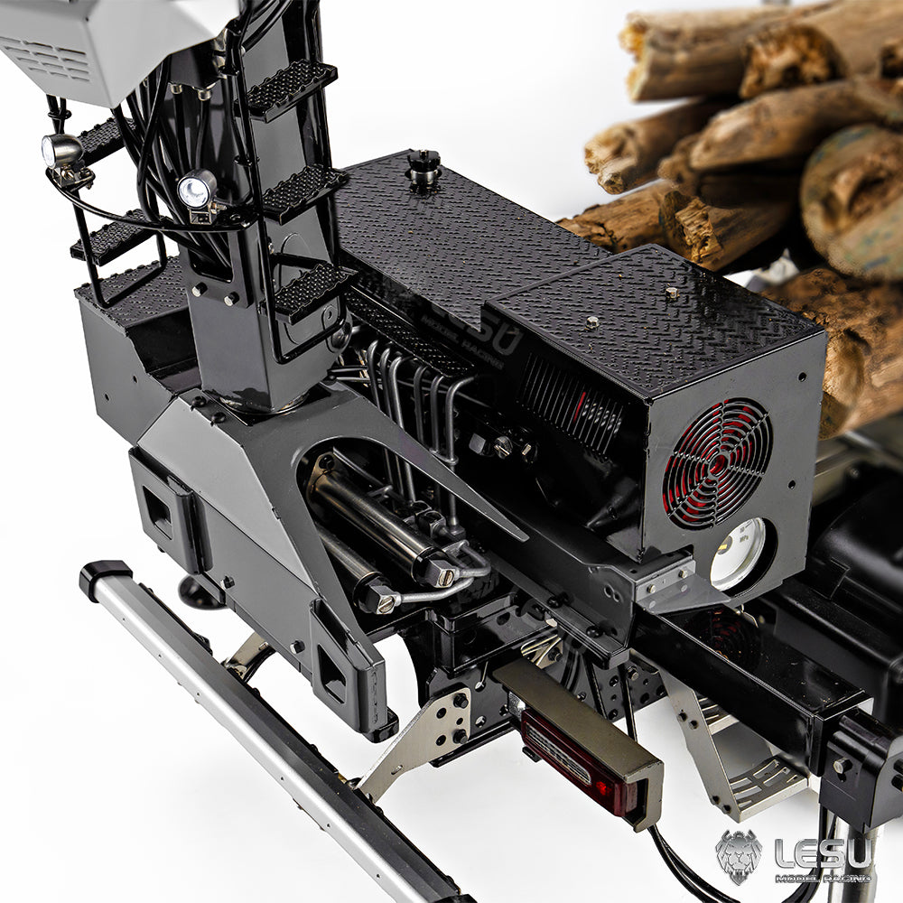 In Stock 1/14 LESU Metal Hydraulic Timber Crane for 1/14 Remote Control Log Trailer Wood Hauling Car Remote Control Tractor Truck DIY Model