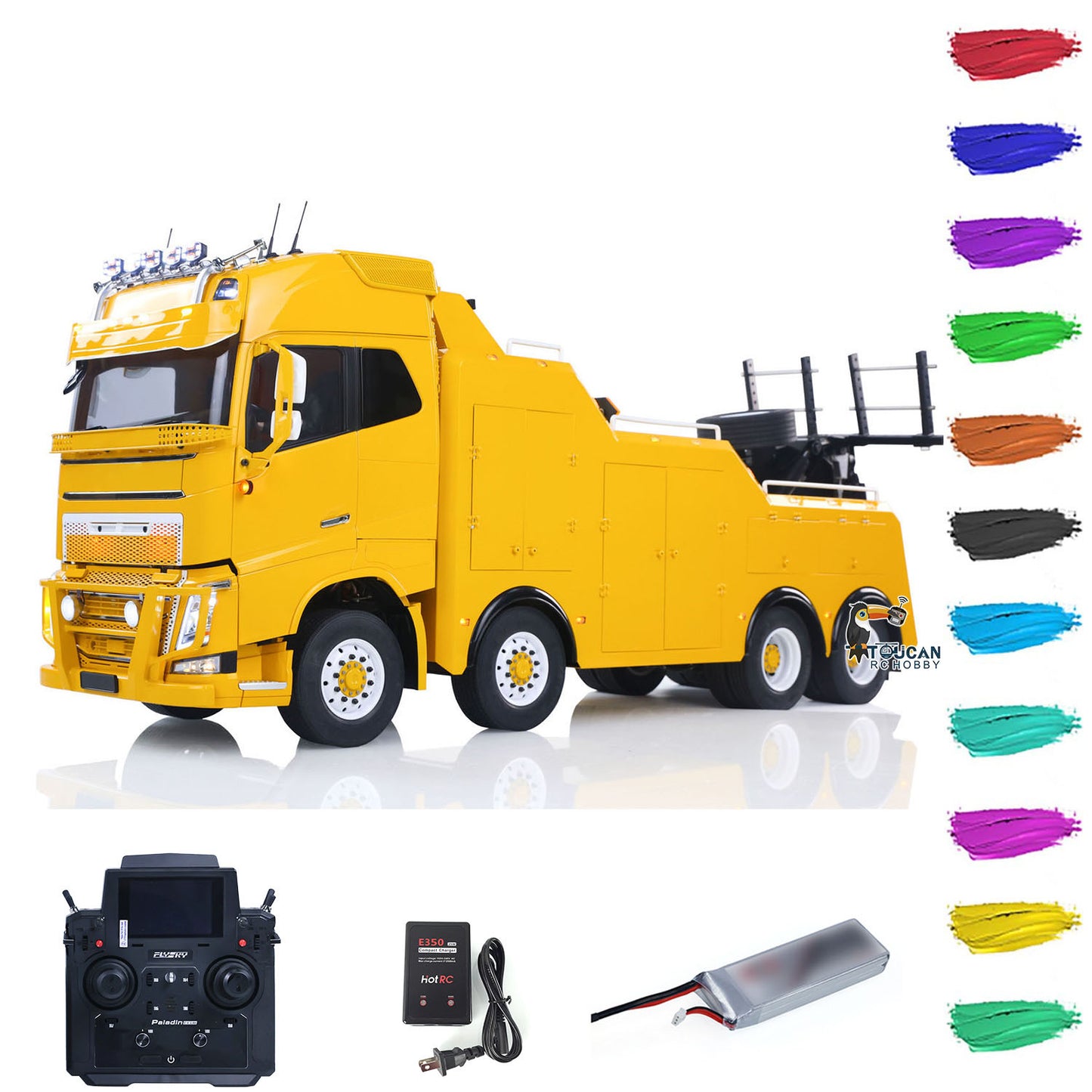 TOUCAN 8X4 Metal 1/14 RC Road Rescue Truck FH16 RTR 2Speed Model Car Flysky Paladin PL18EV Lite Radio Battery Smoke Light Sound