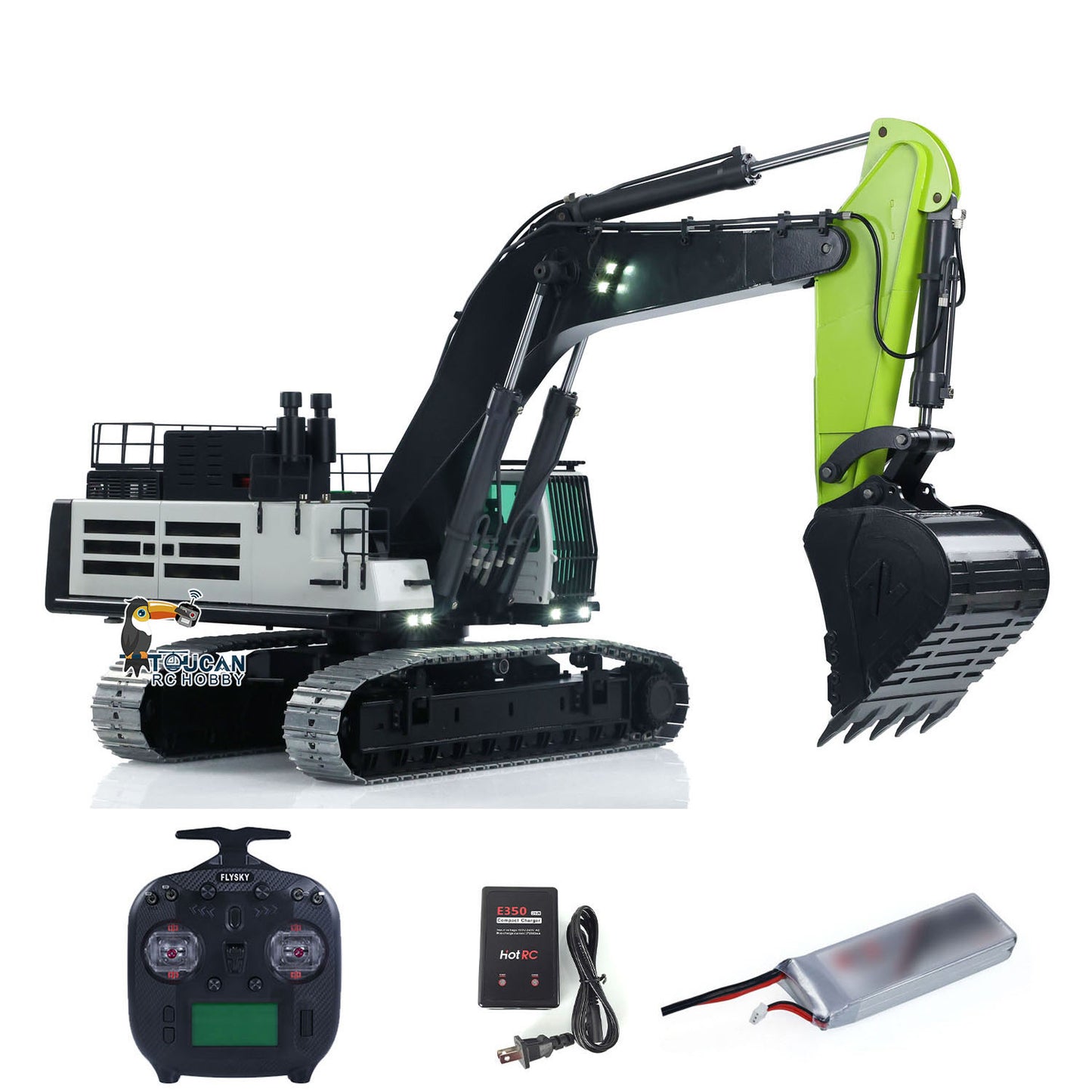 US STOCK Metal RC Hydraulic Excavators 1/12 ZE960G Double Pump RTR Radio Control Digger Construction Vehicle Model Smoke Unit