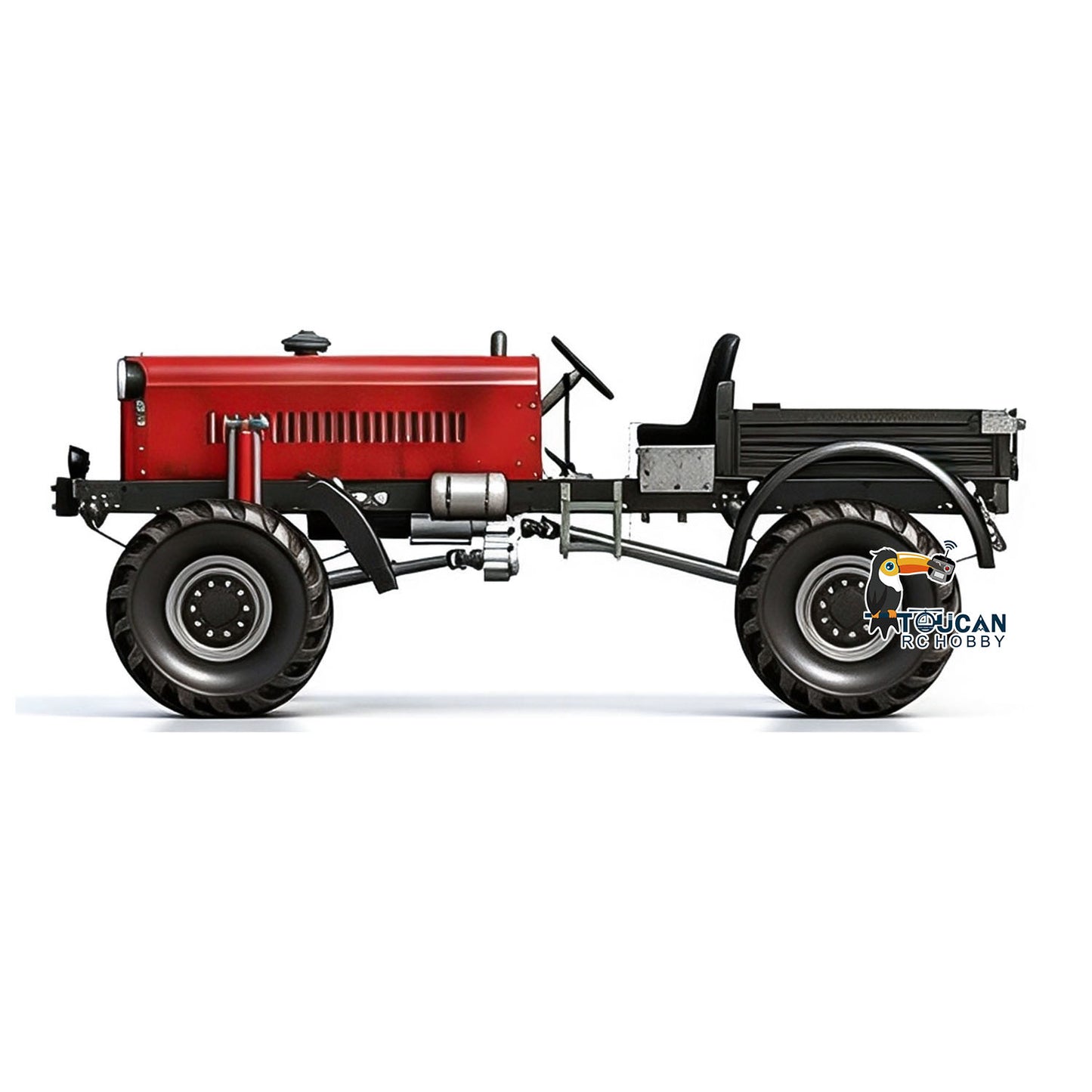 MD 4WD 1/10 Metal RC Tractor MD009 Remote Control Off Road Car Dual Motor Winch Axles Diff Lock Radio Light System No Battery