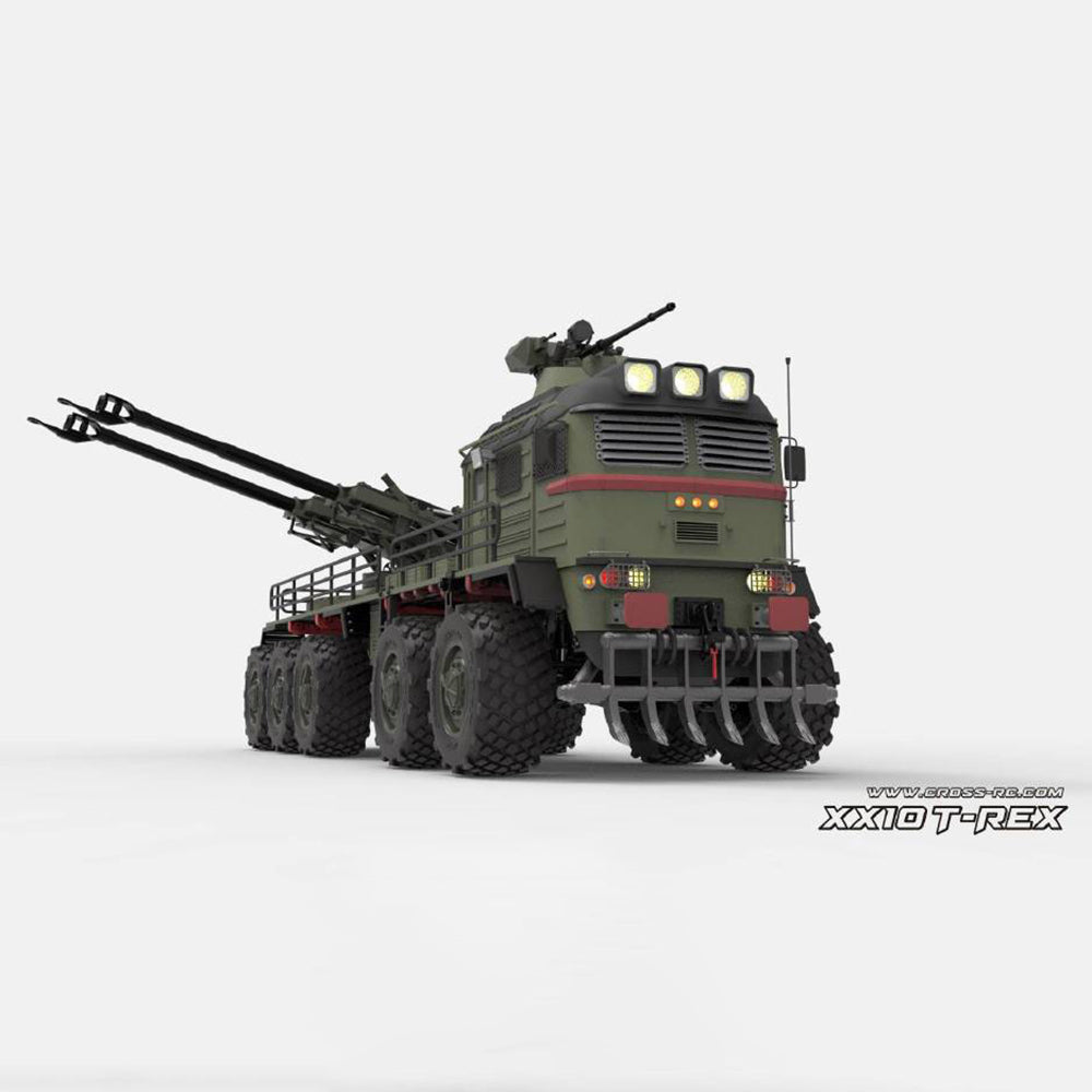 CROSSRC 1/12 10x10 XX10 T-REX Military RC Truck Remote Control Armored Car Unpainted Unassembled 2-speed Transmission Horn Sound Effect